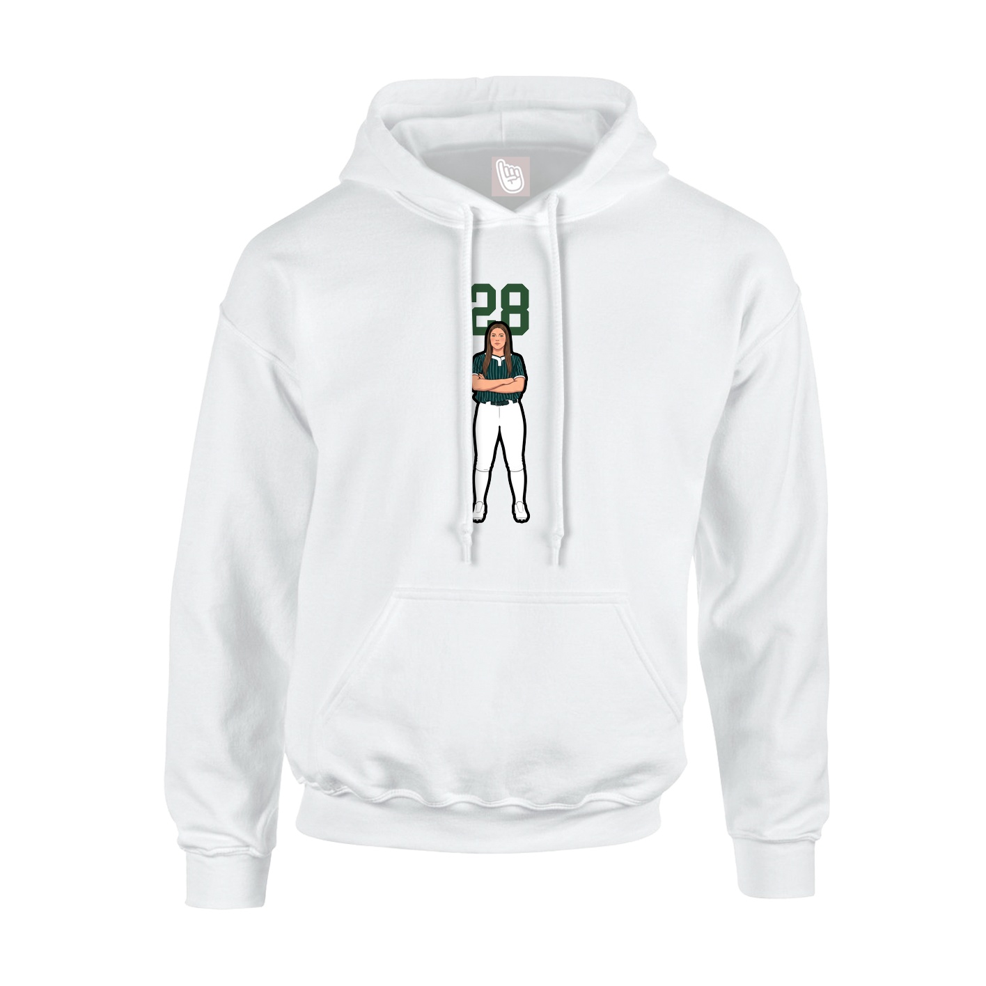 Hoodie — Number Top in White