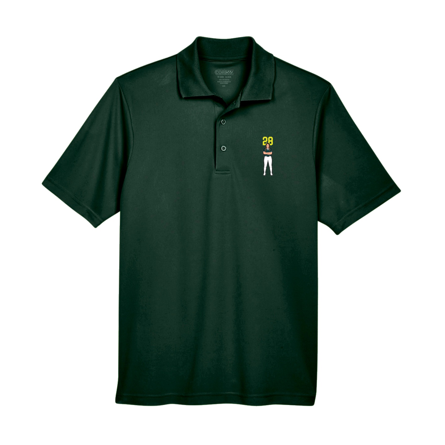 Performance Polo — Number Top in Green