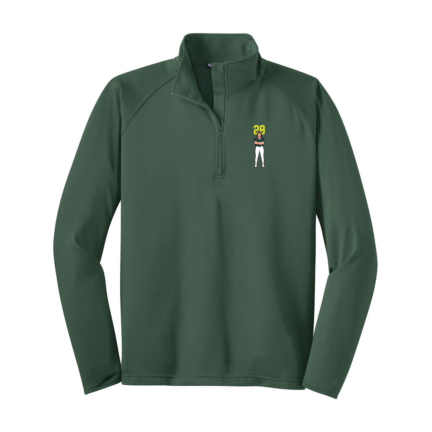 Q-Zip Pullover — Number Top in Green