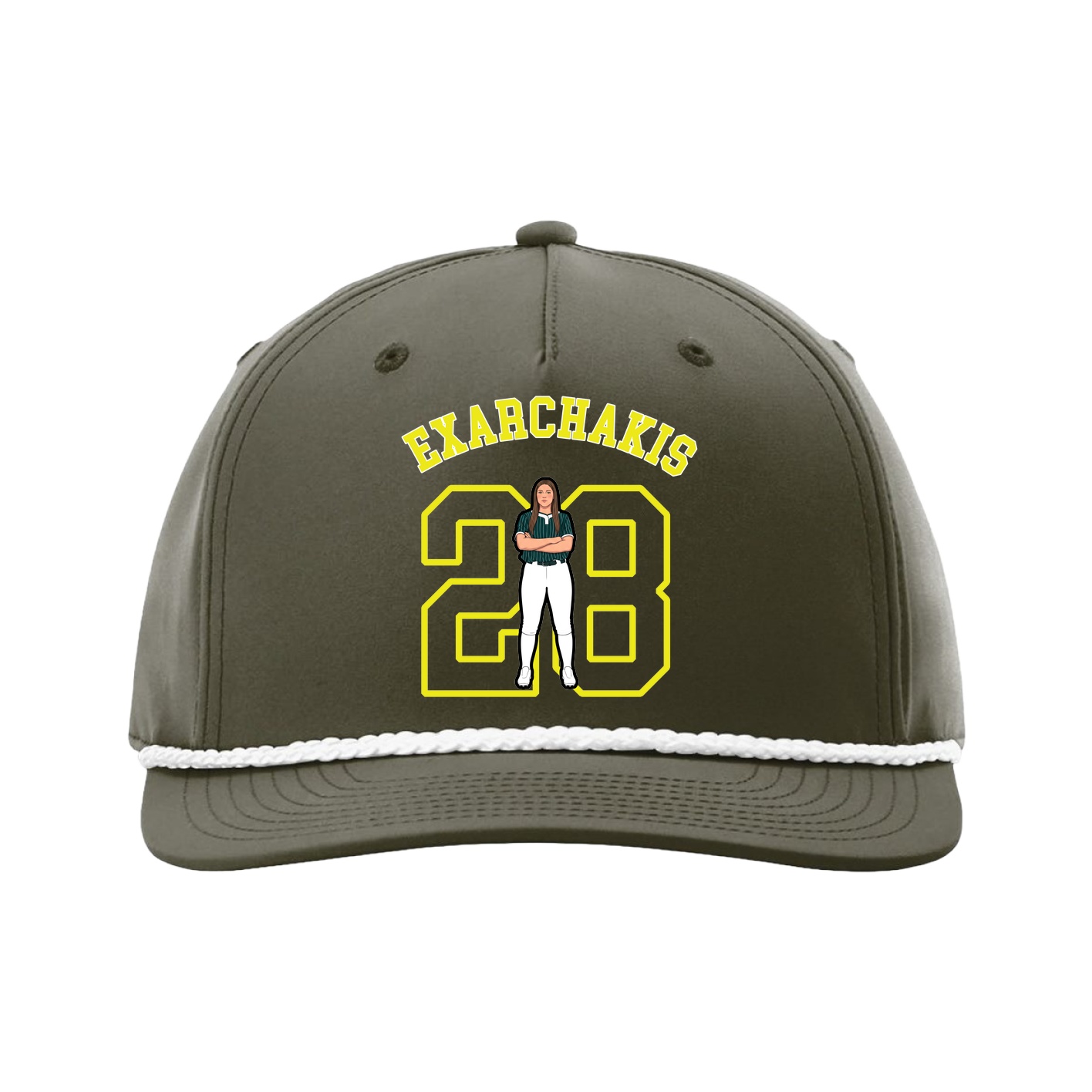 Five-Panel Classic Rope Cap — Shirsey Arch in Green
