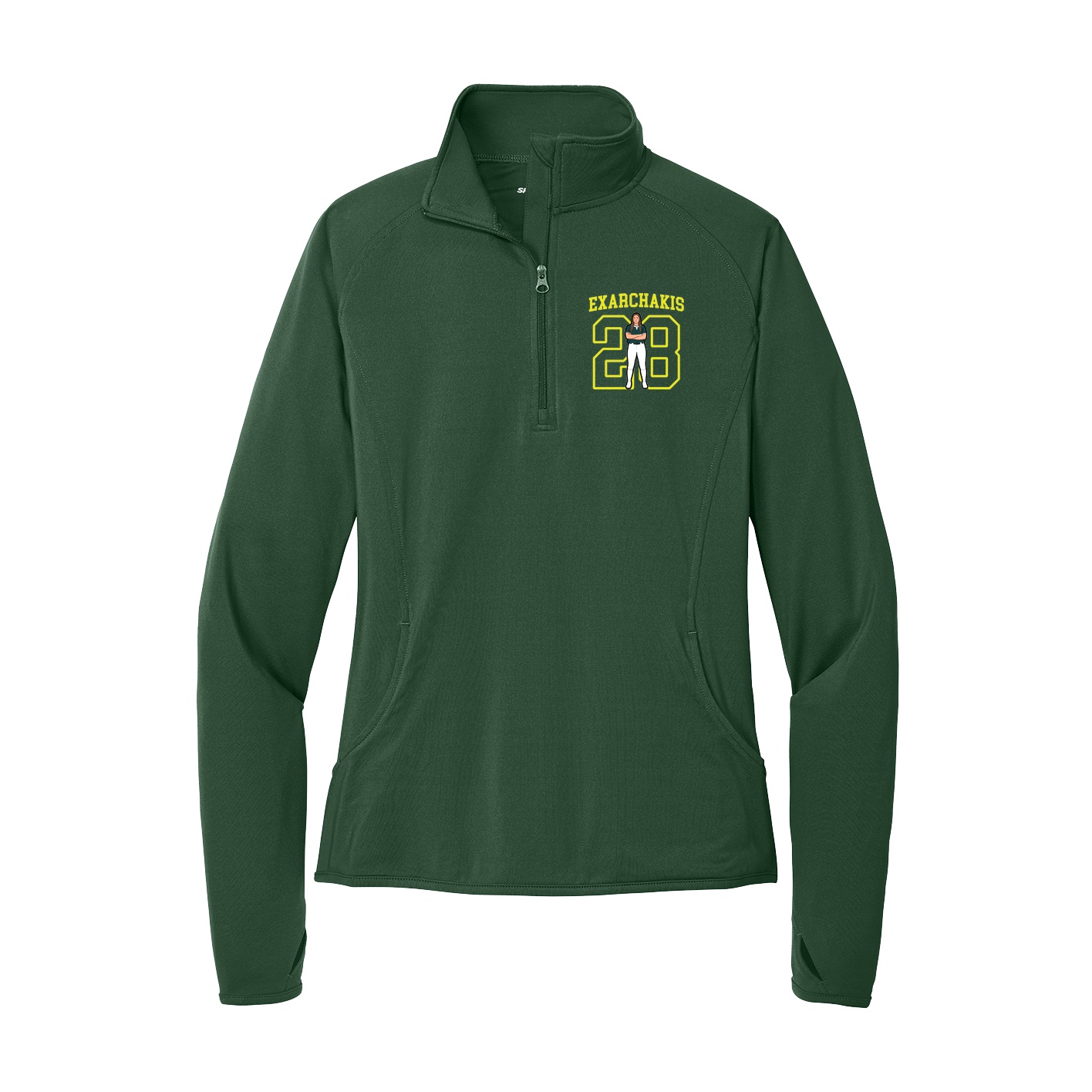 Women's Q-Zip Pullover — Shirsey in Green
