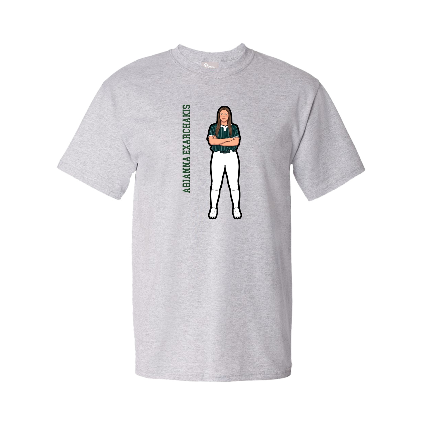 Tee — Name Vertical in Grey