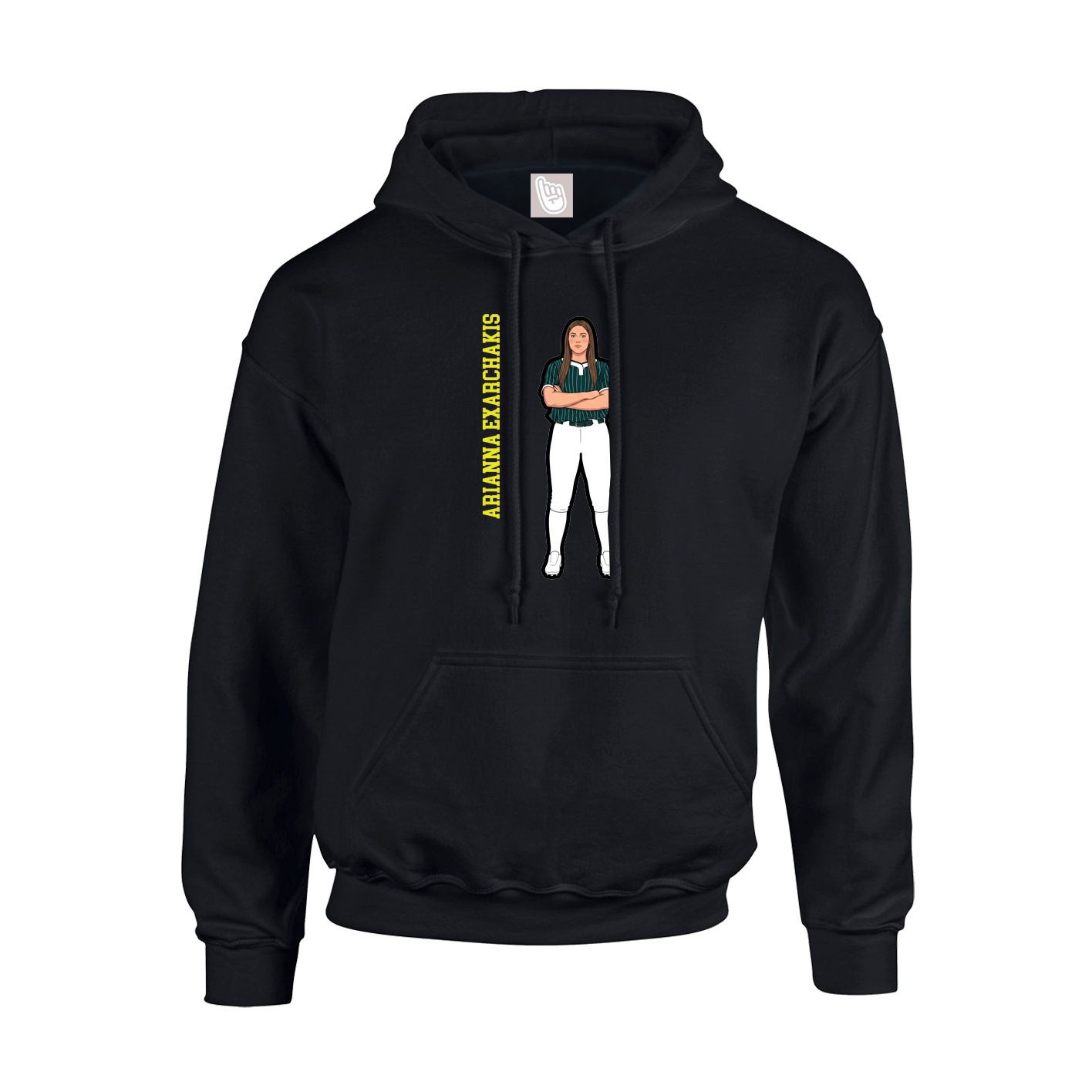 Youth Hoodie — Name Vertical in Black