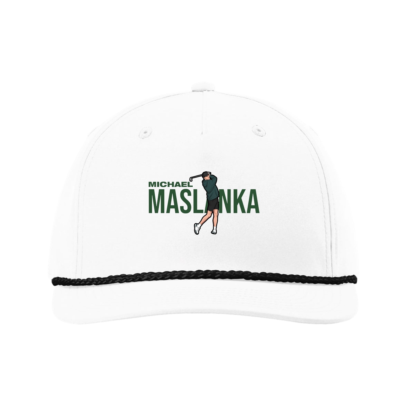 Five-Panel Classic Rope Cap — Player Name in White
