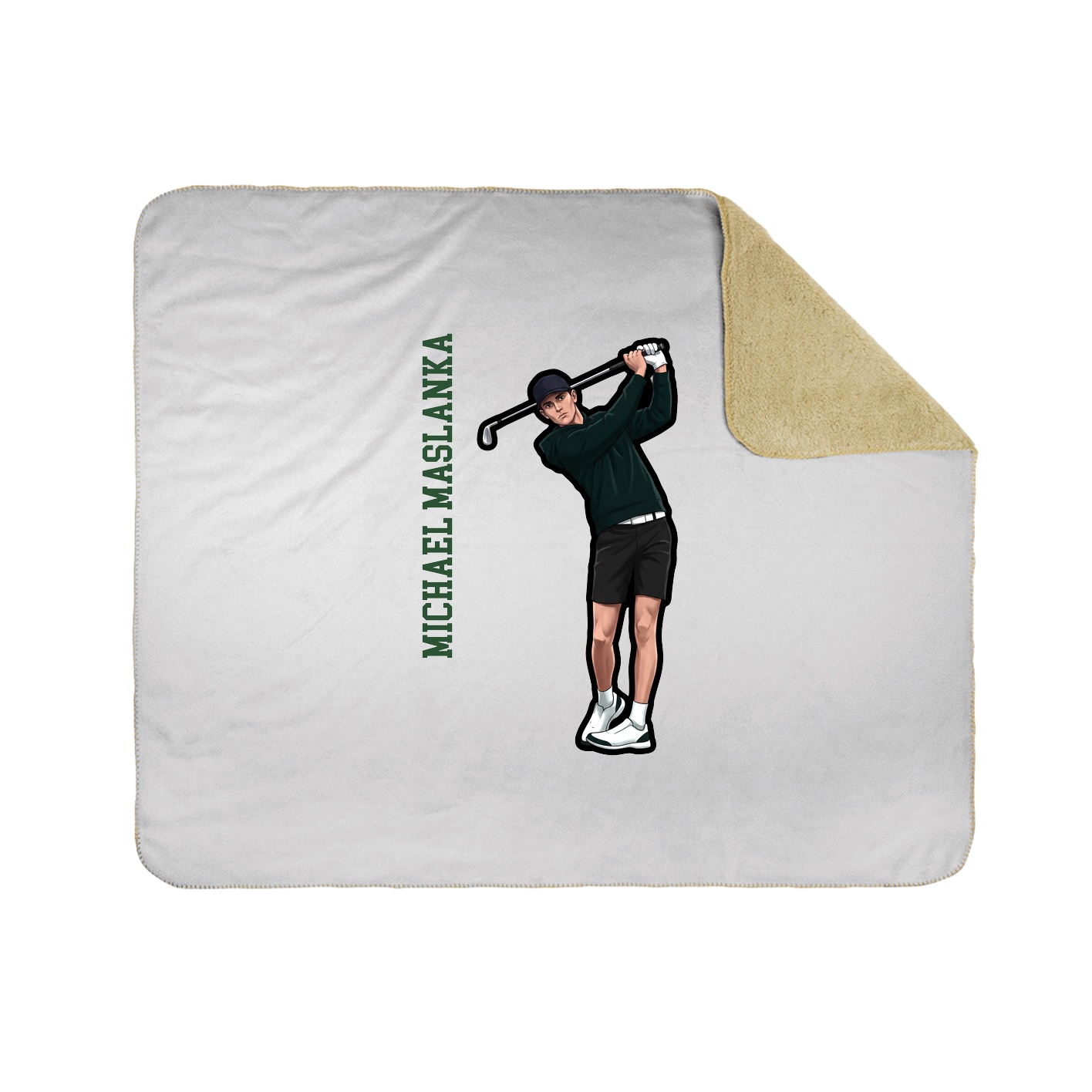 Throw Blanket — Name Vertical in White