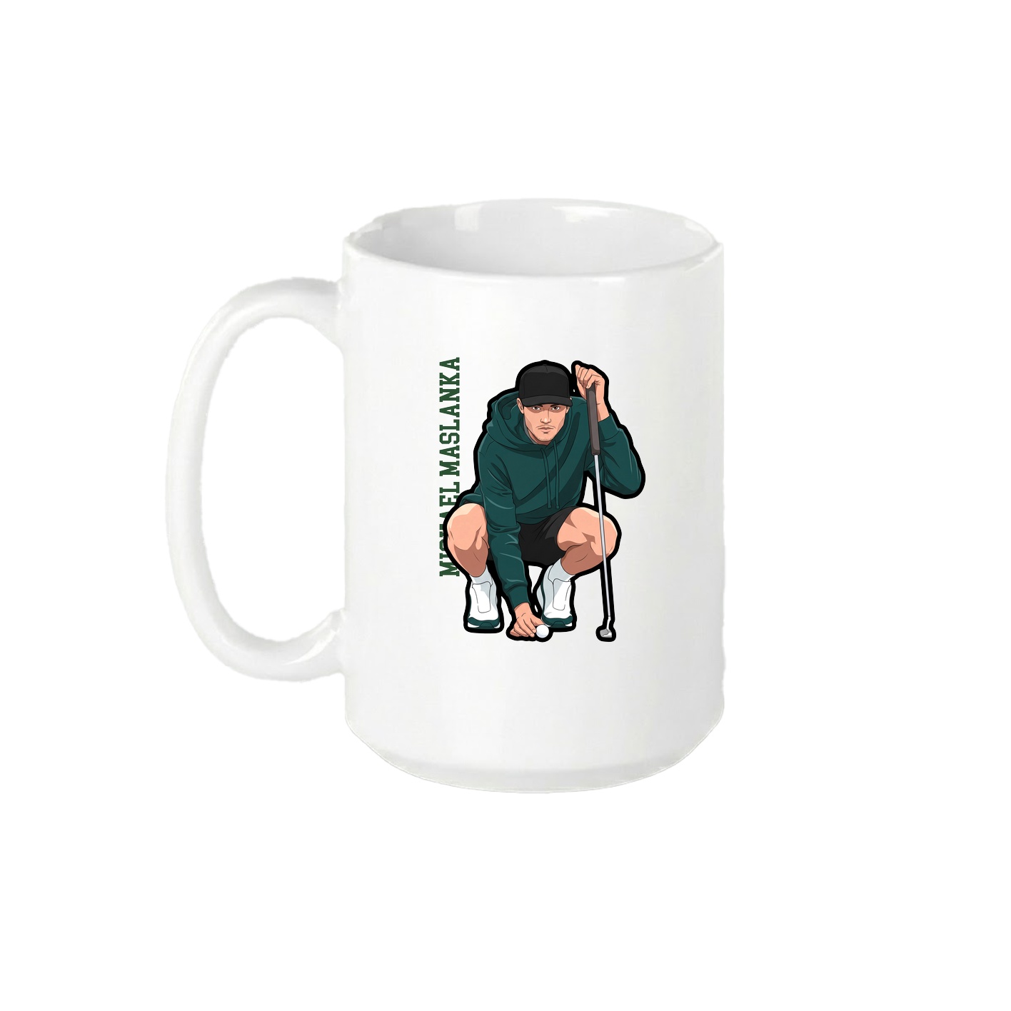 15oz Coffee Mug — Name Vertical in White