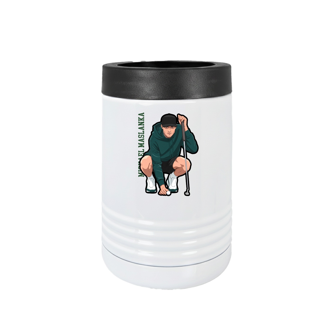 Beverage Holder — Name Vertical in White