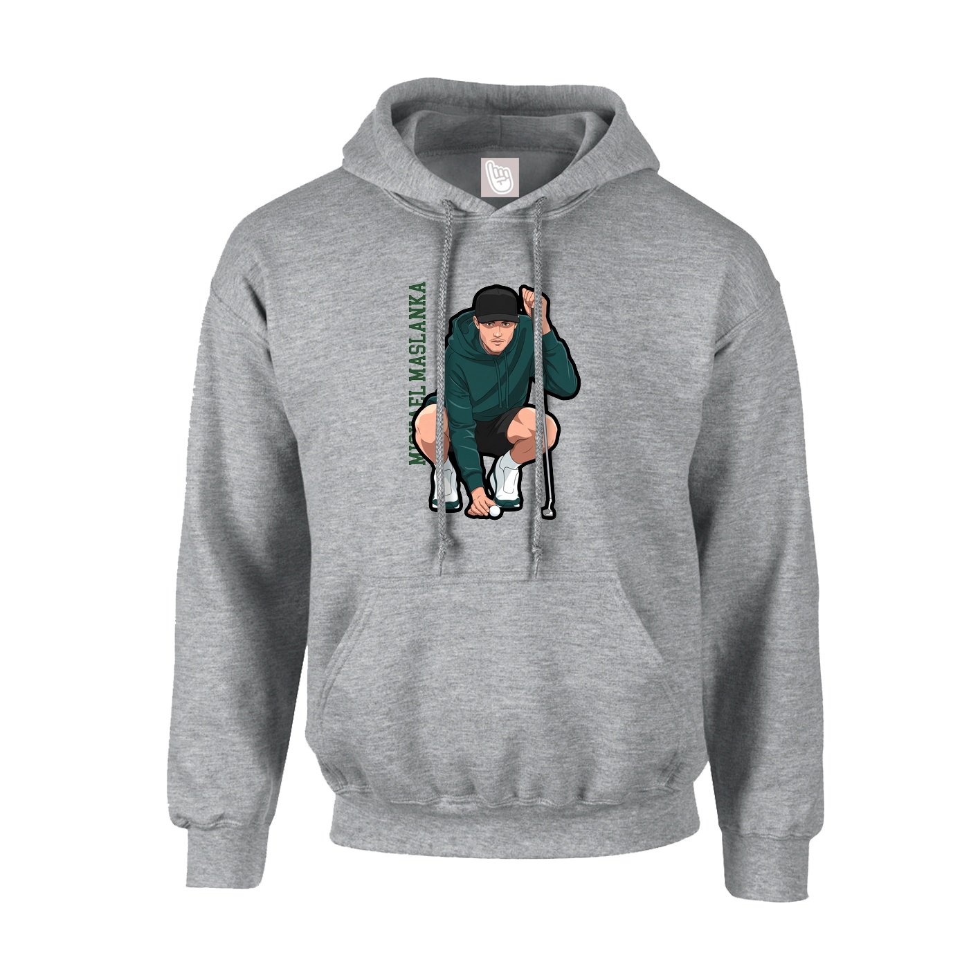 Youth Hoodie — Name Vertical in Grey