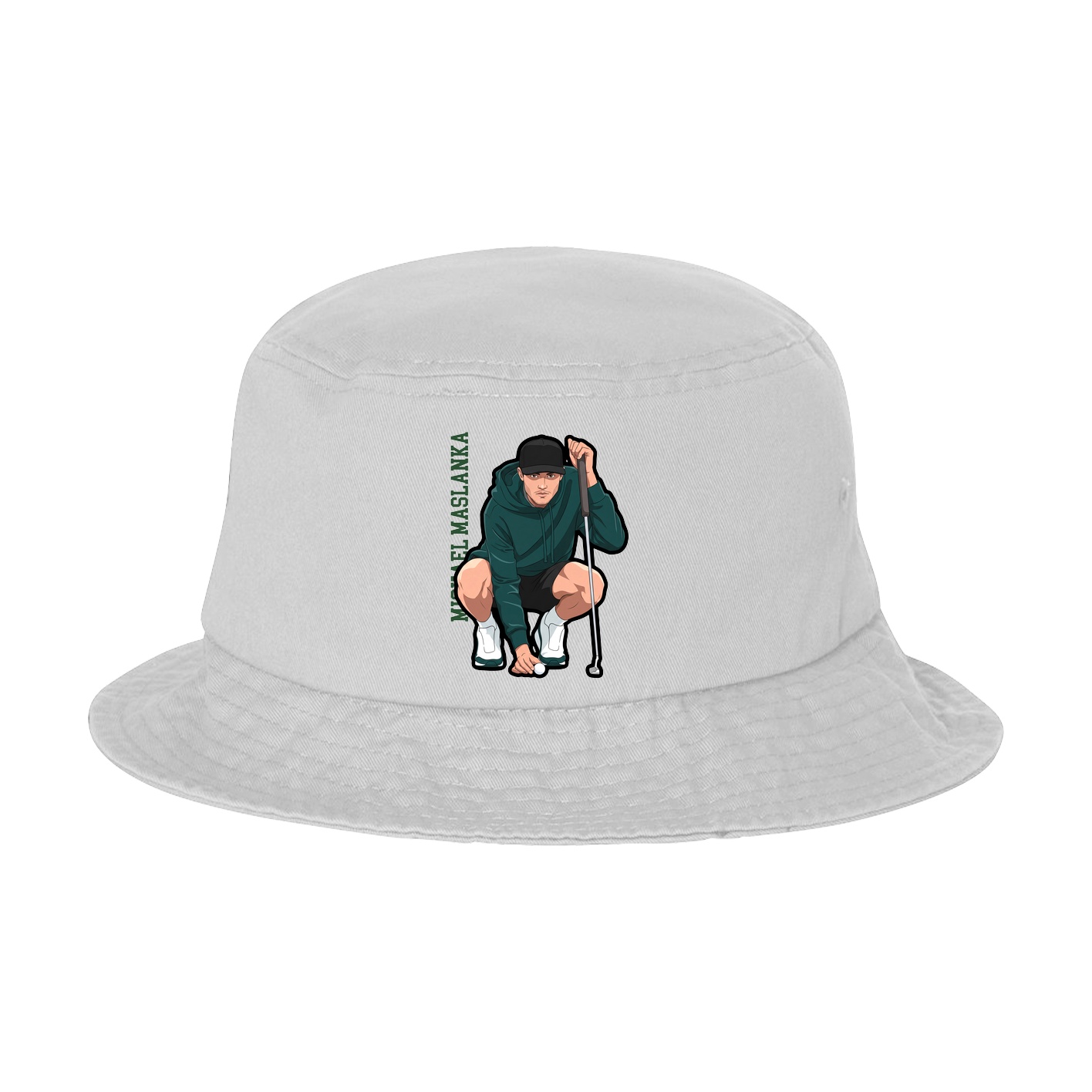 Bucket Cap — Name Vertical in White