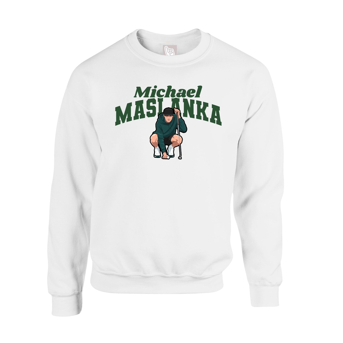 Fleece Crew — Signature Arch in White