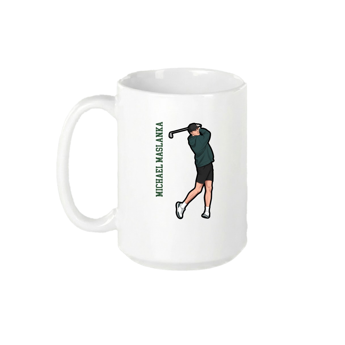 15oz Coffee Mug — Name Vertical in White