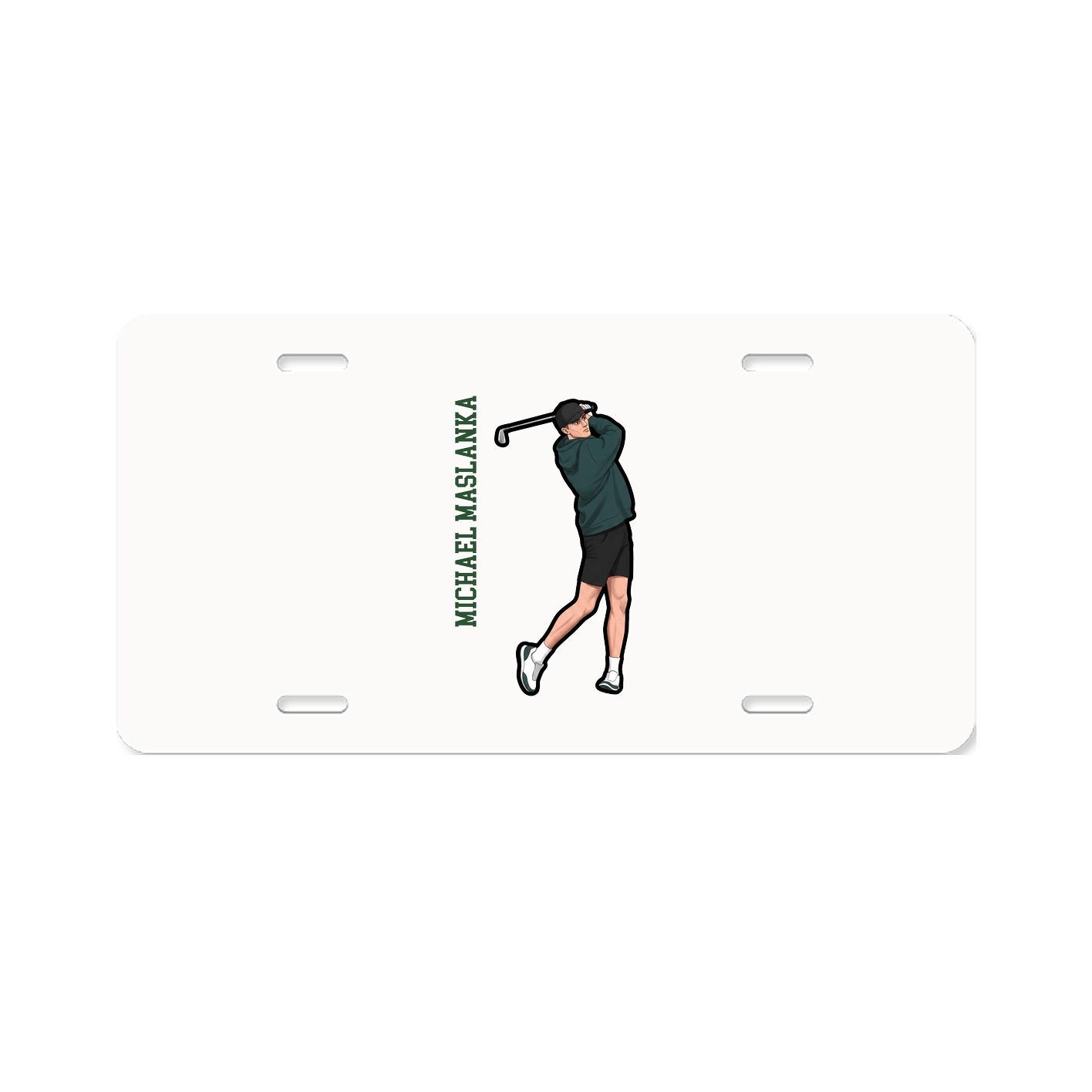 License Plate — Name Vertical in Classic