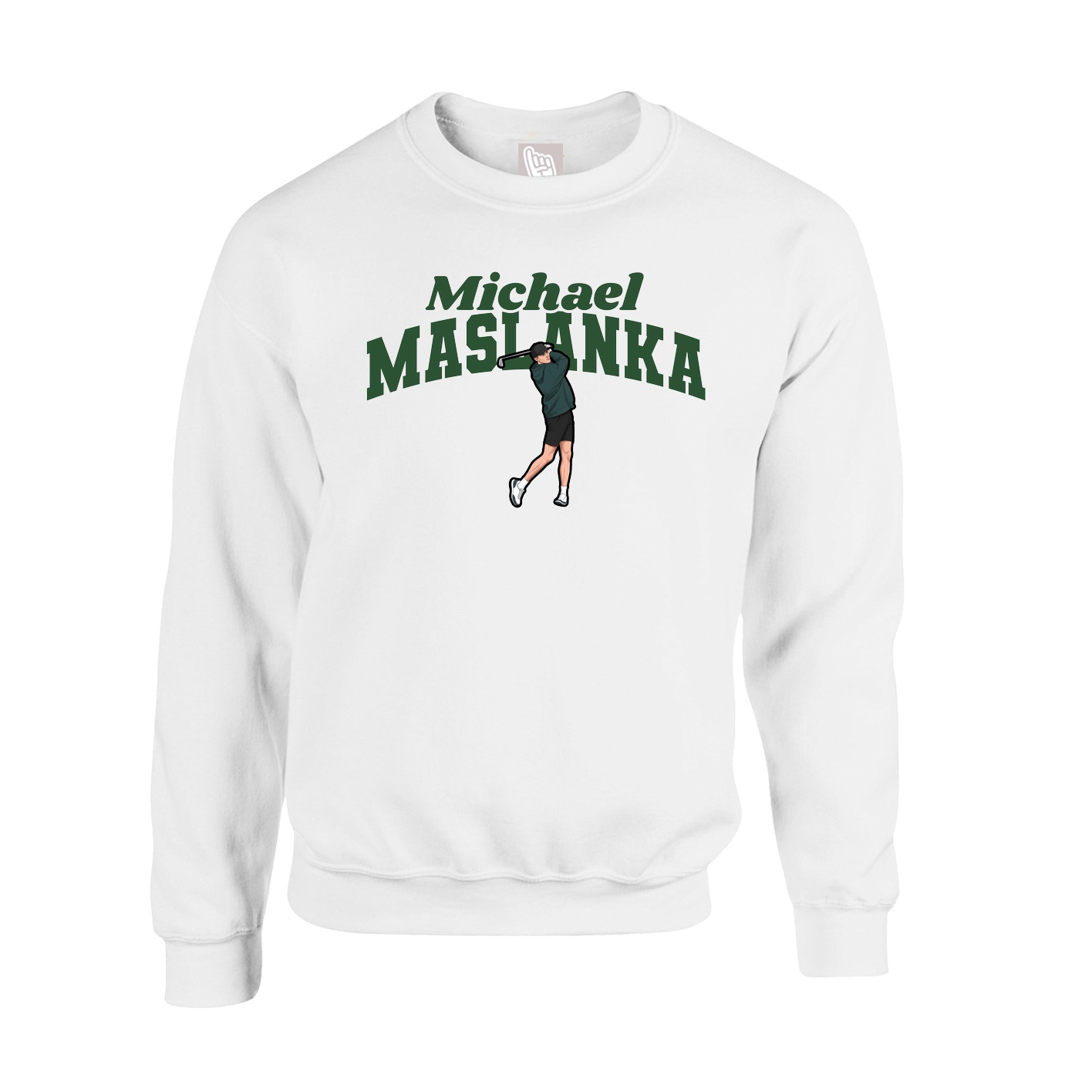 Fleece Crew — Signature Arch in White