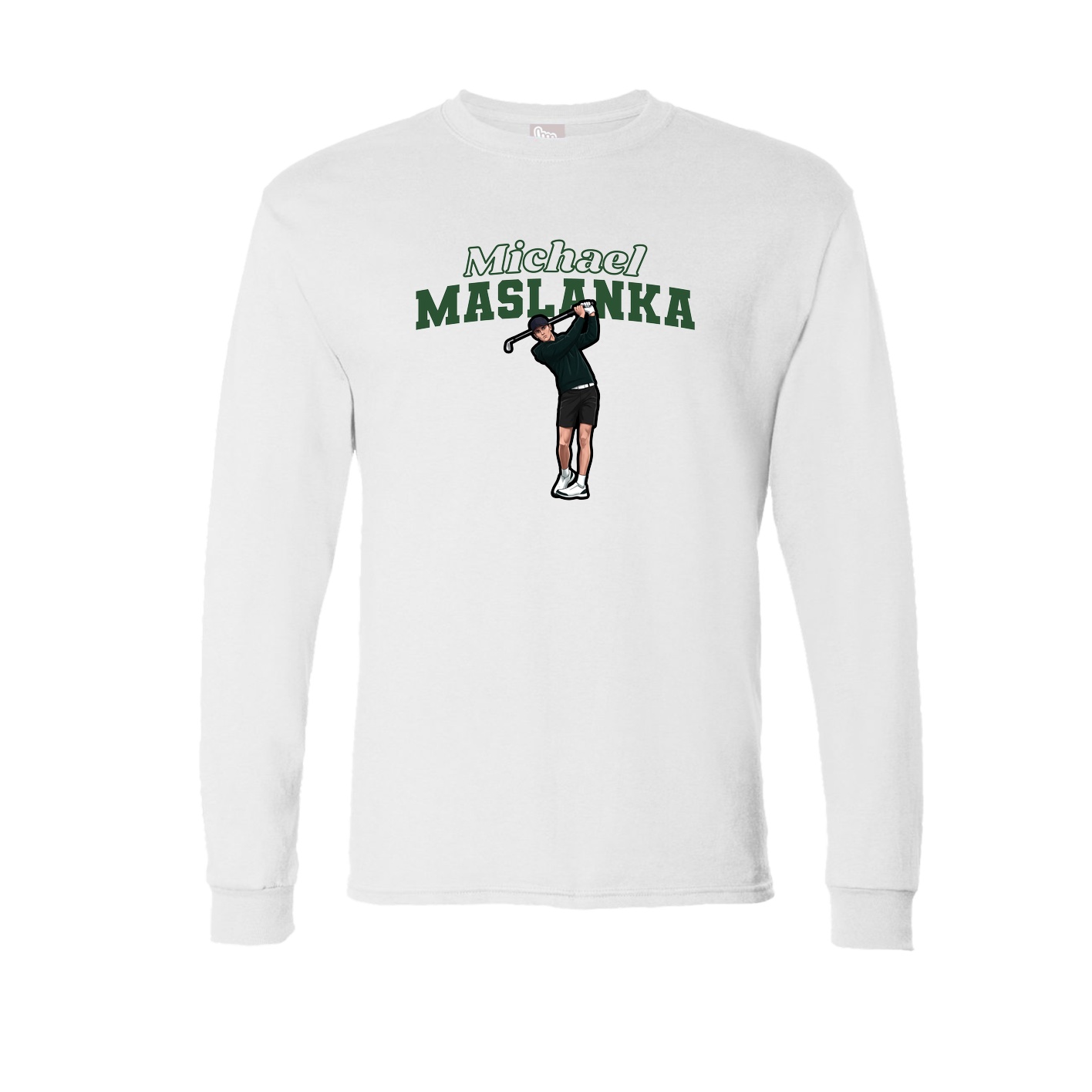 Long Sleeve Tee — Name Arch in White