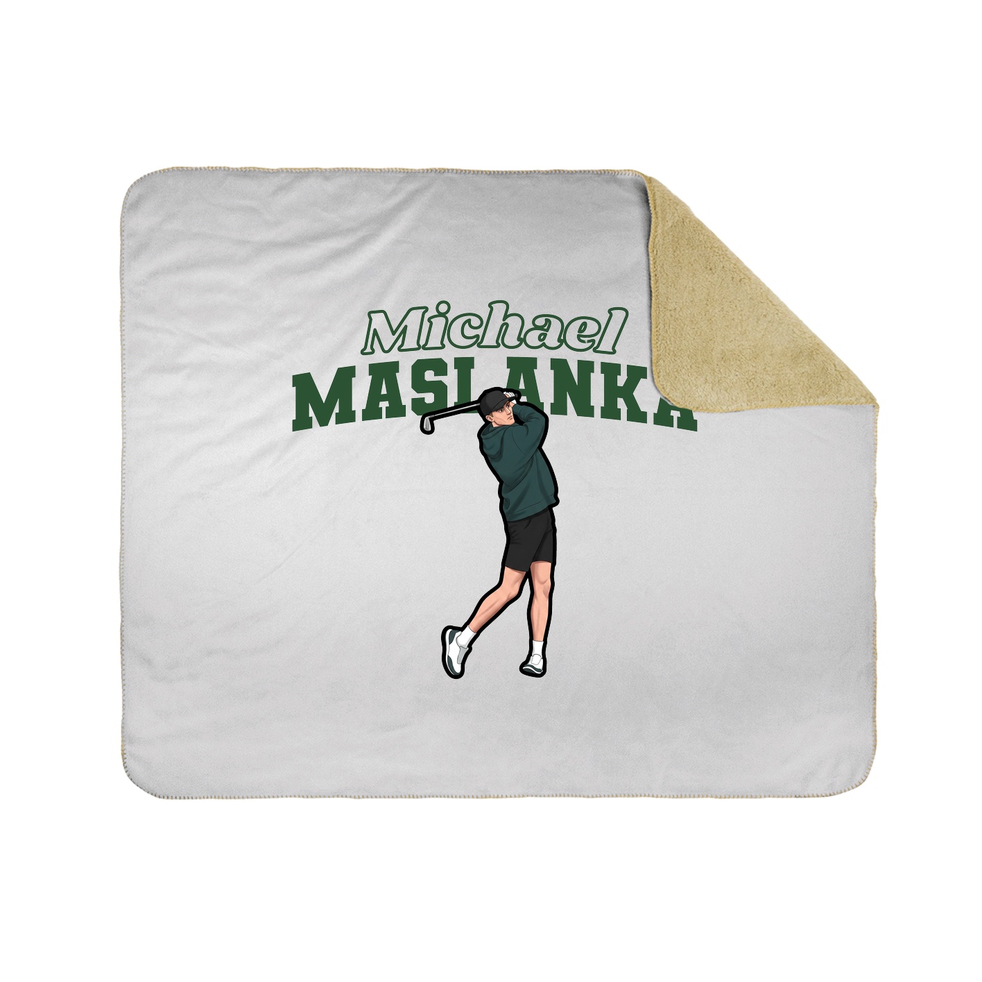 Throw Blanket — Name Arch in White