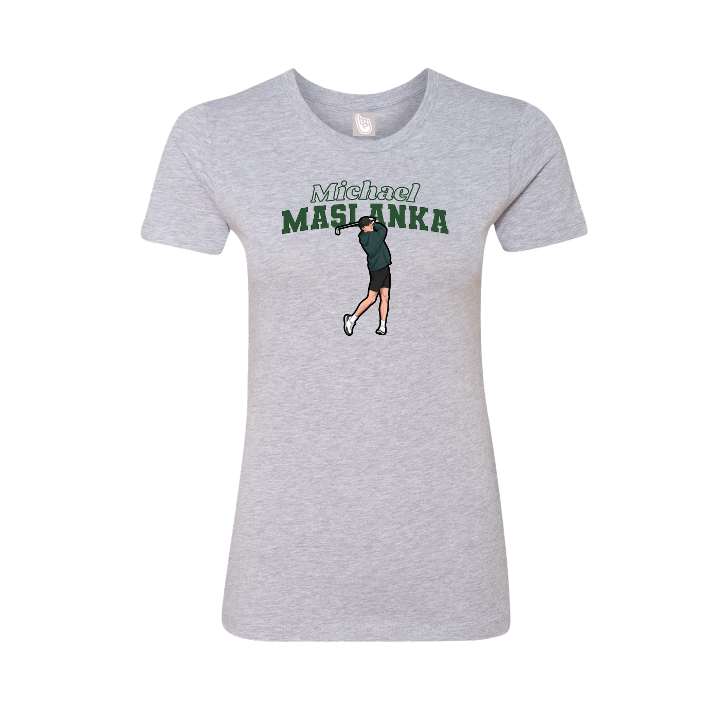 Fitted Women's Tee — Name Arch in Grey