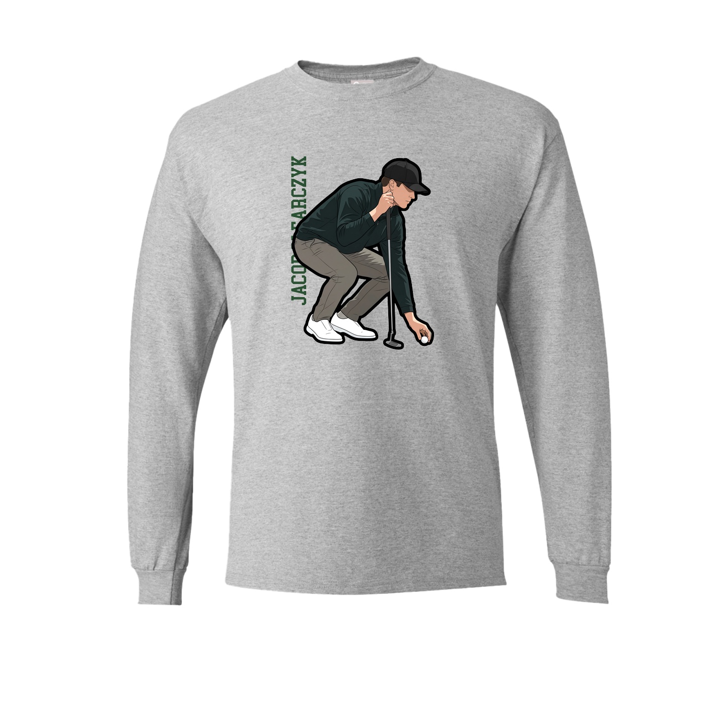 Long Sleeve Tee — Name Vertical in Grey