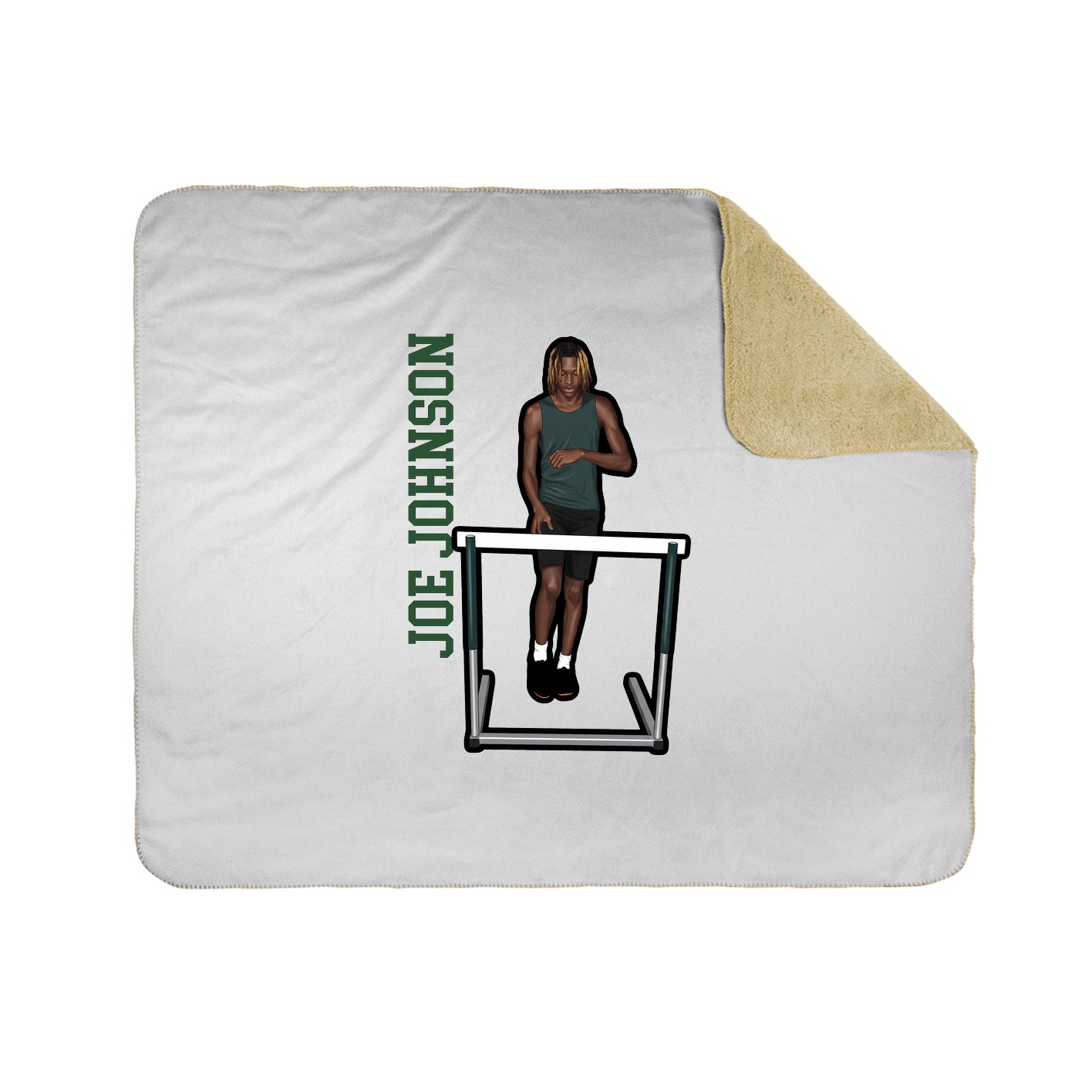Throw Blanket — Name Vertical in White