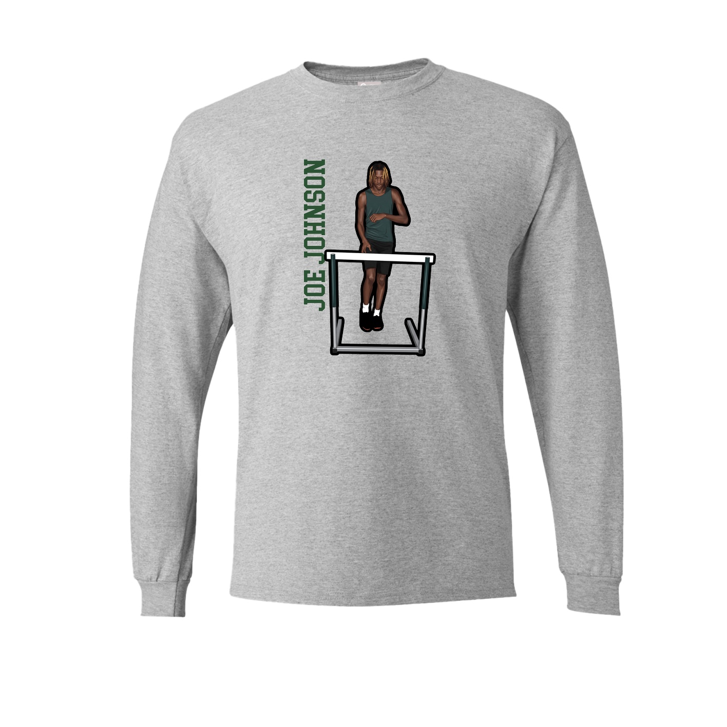 Long Sleeve Tee — Name Vertical in Grey