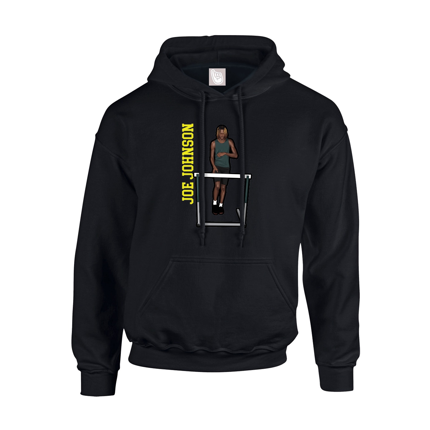 Youth Hoodie — Name Vertical in Black