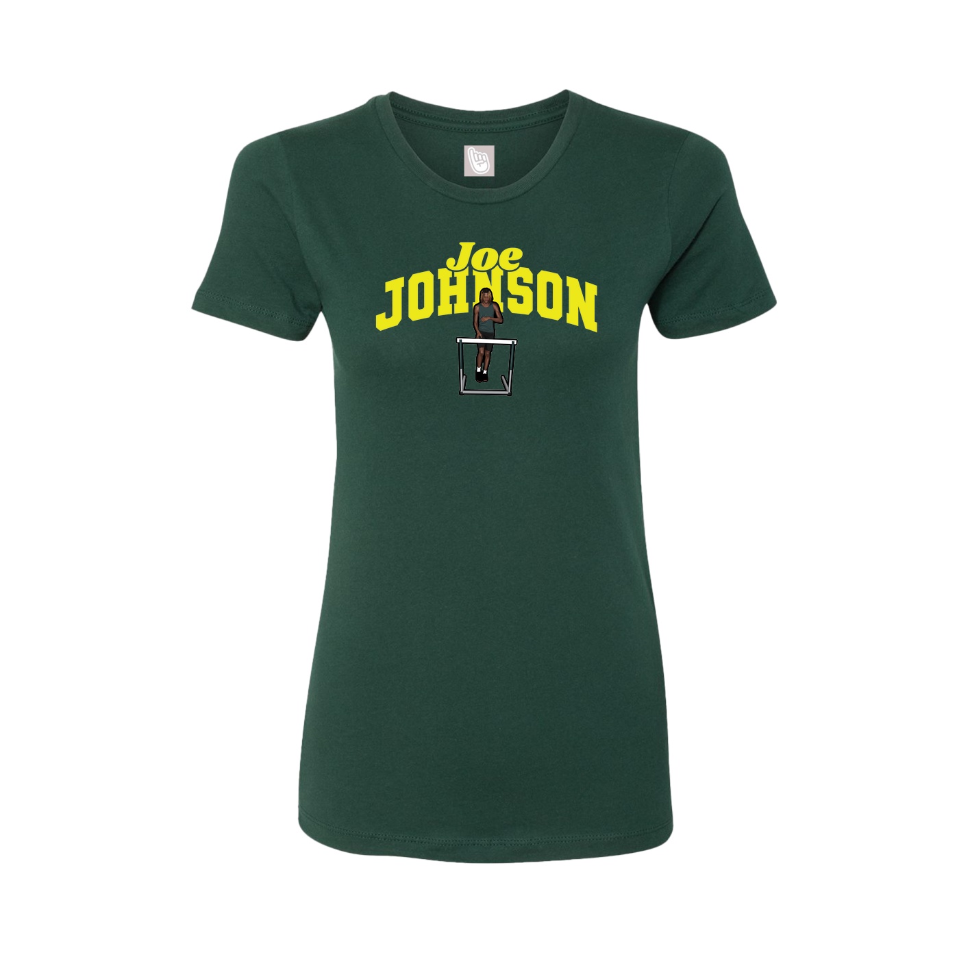 Fitted Women's Tee — Signature Arch in Green