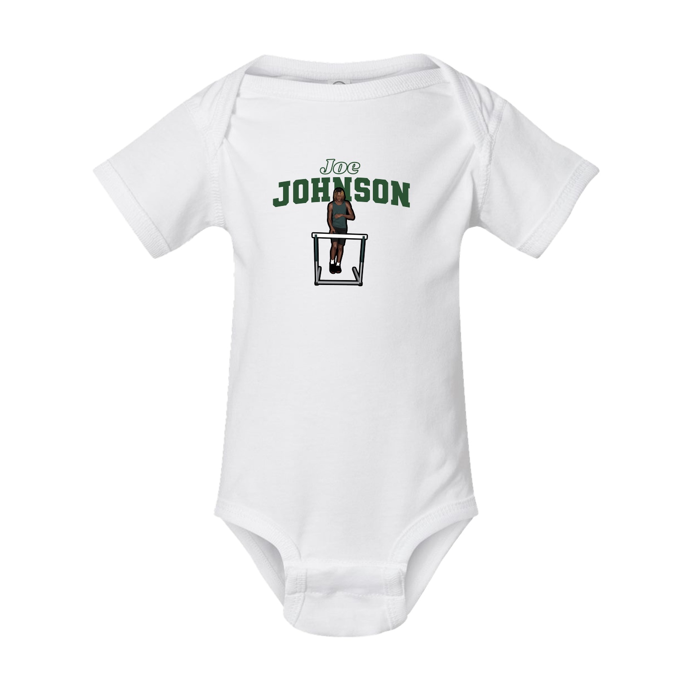 Baby Onesie — Name Arch in White