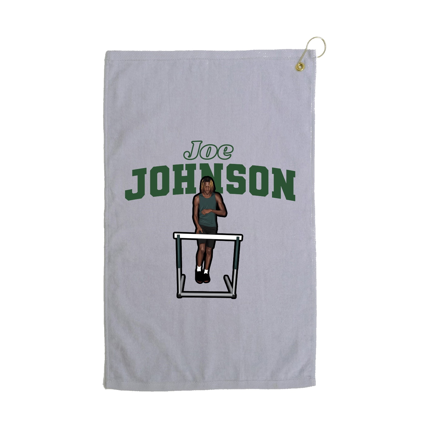 Golf Towel — Name Arch in Grey