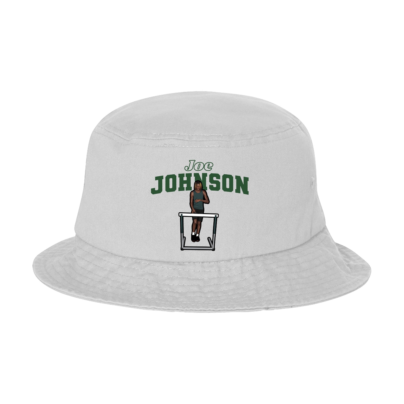 Bucket Cap — Name Arch in White