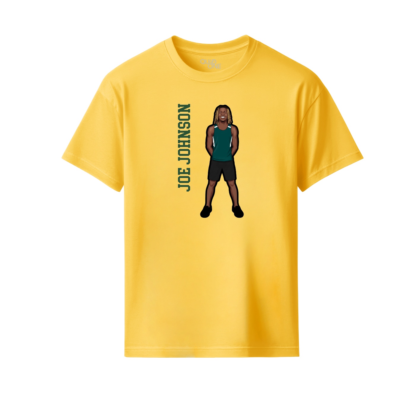 Youth Tee — Name Vertical in Yellow