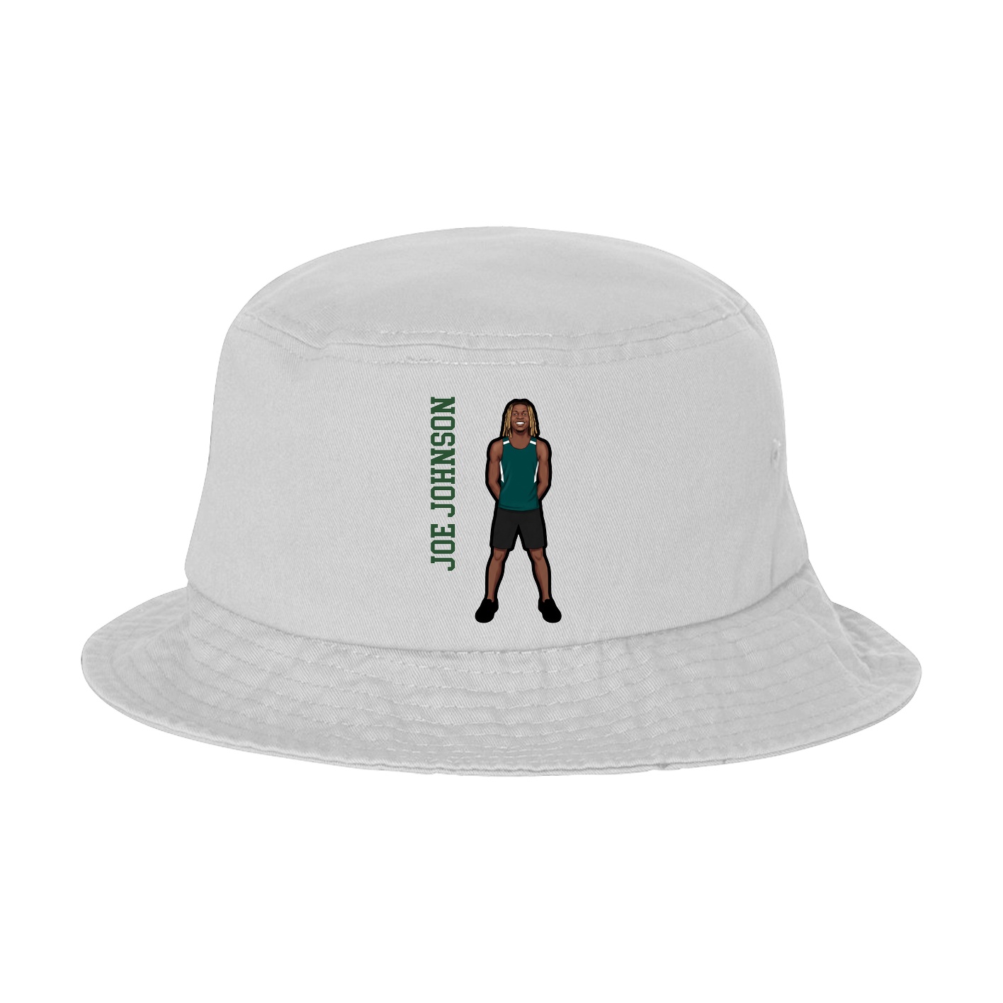 Bucket Cap — Name Vertical in White