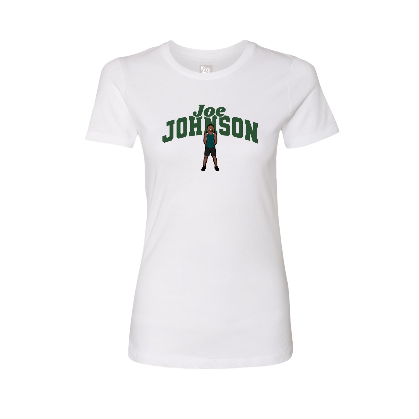 Fitted Women's Tee — Signature Arch in White
