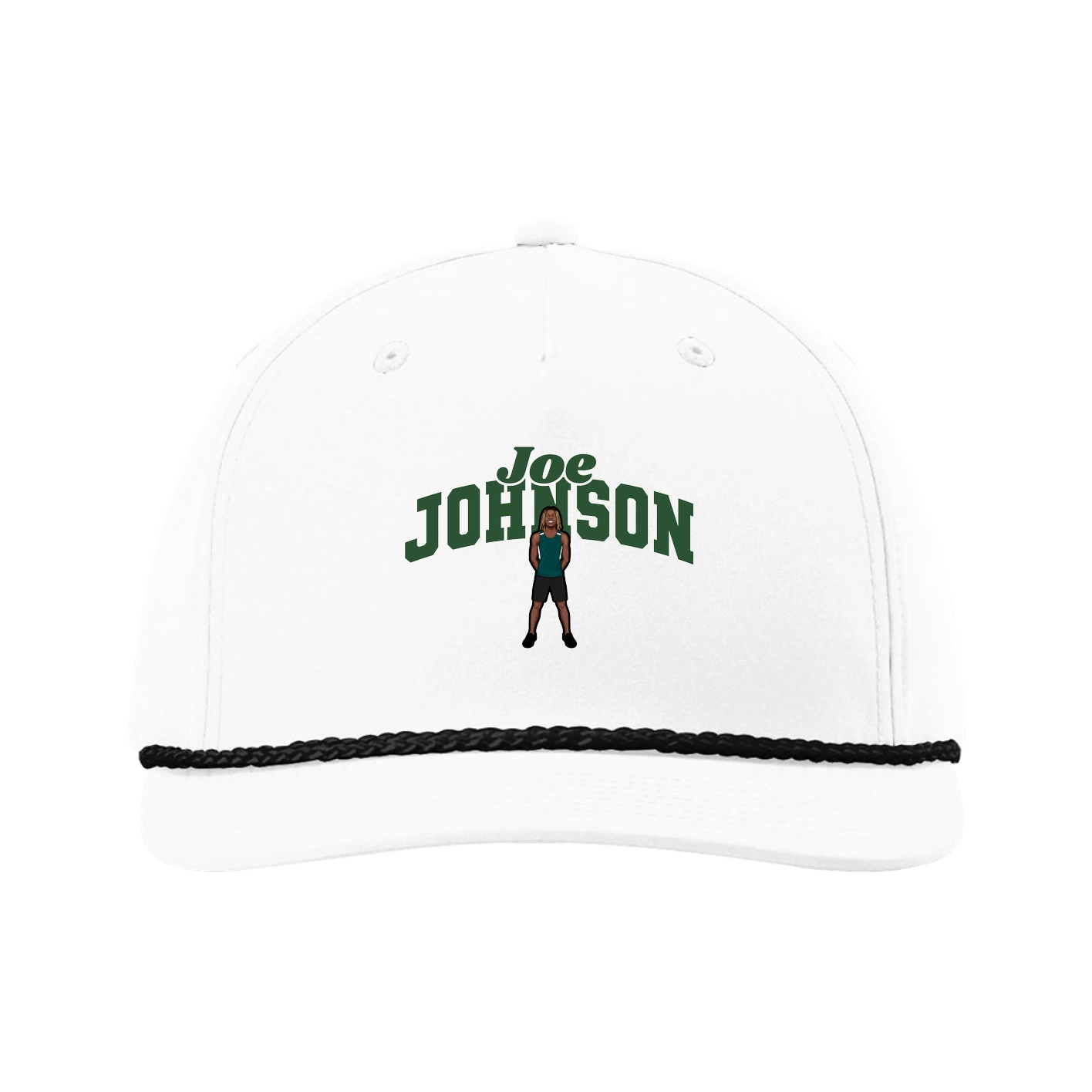 Five-Panel Classic Rope Cap — Signature Arch in White
