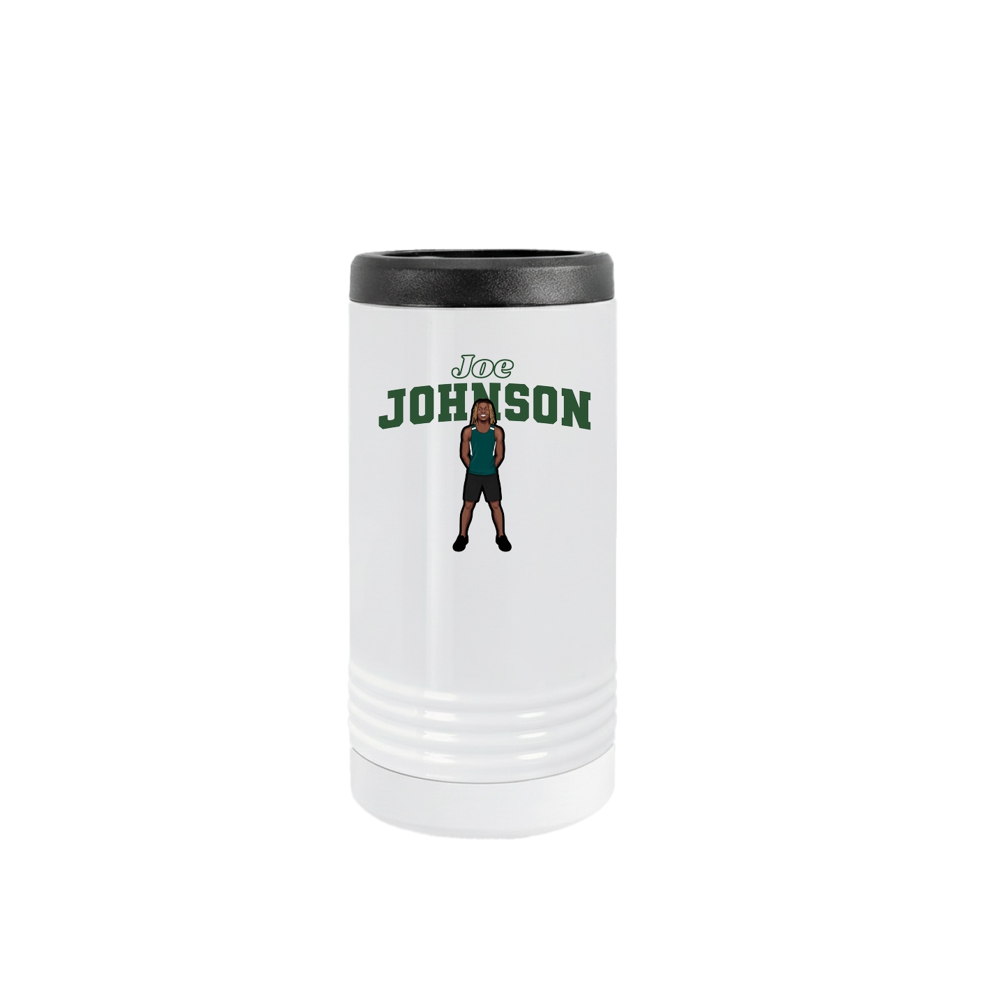Slim Beverage Holder — Name Arch in White