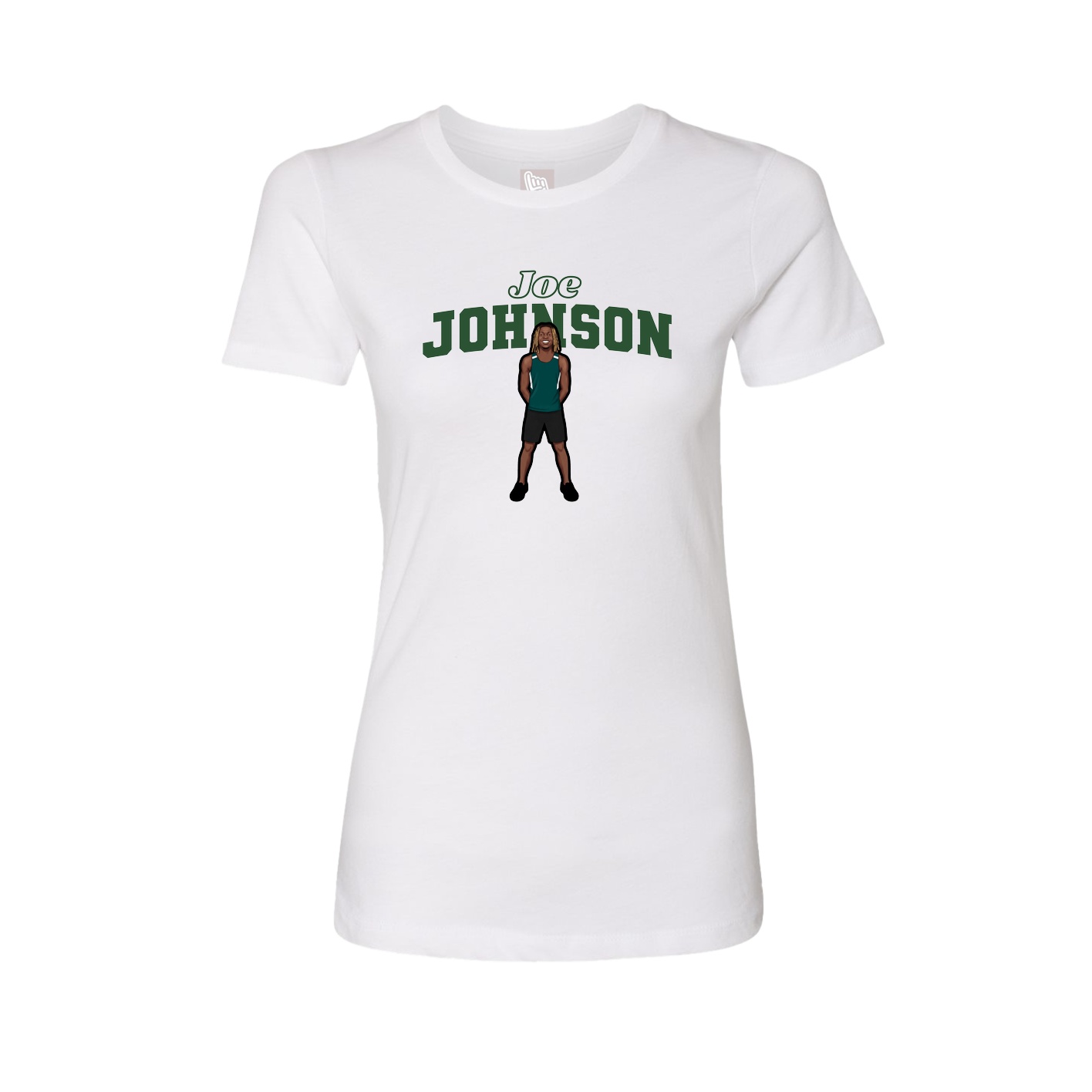 Fitted Women's Tee — Name Arch in White