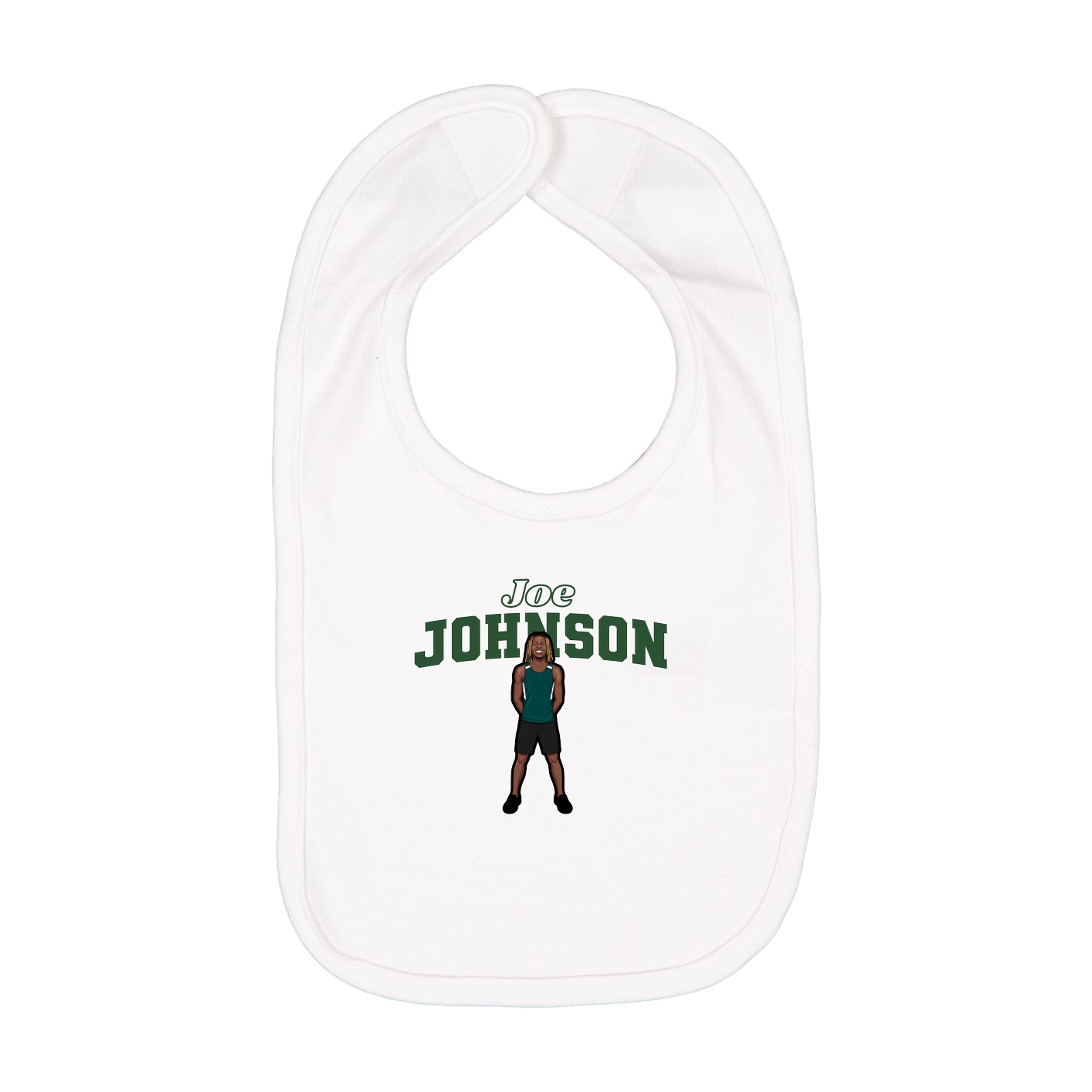 Infant Bib — Name Arch in White