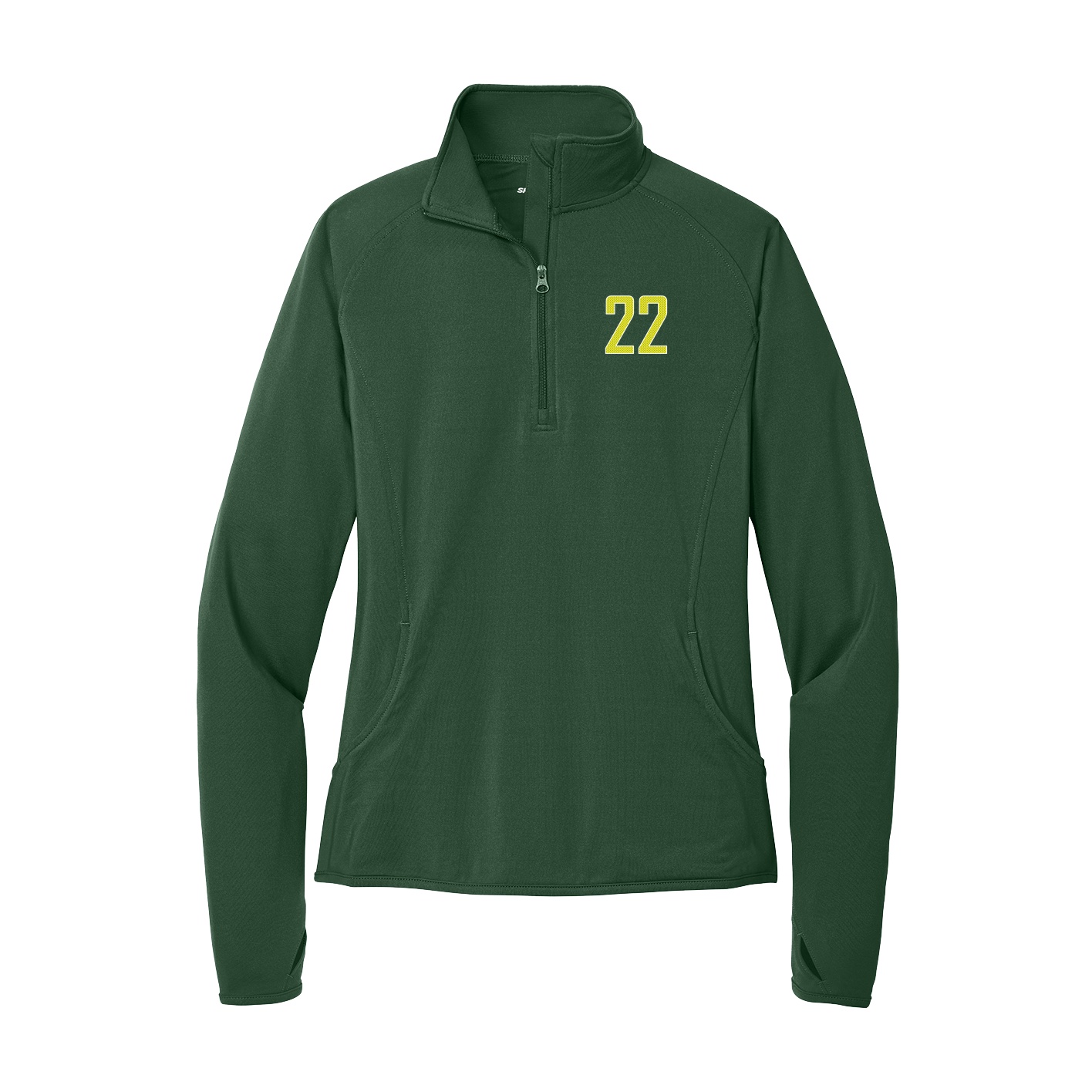 Women's Q-Zip Pullover — Front Shirsy in Green