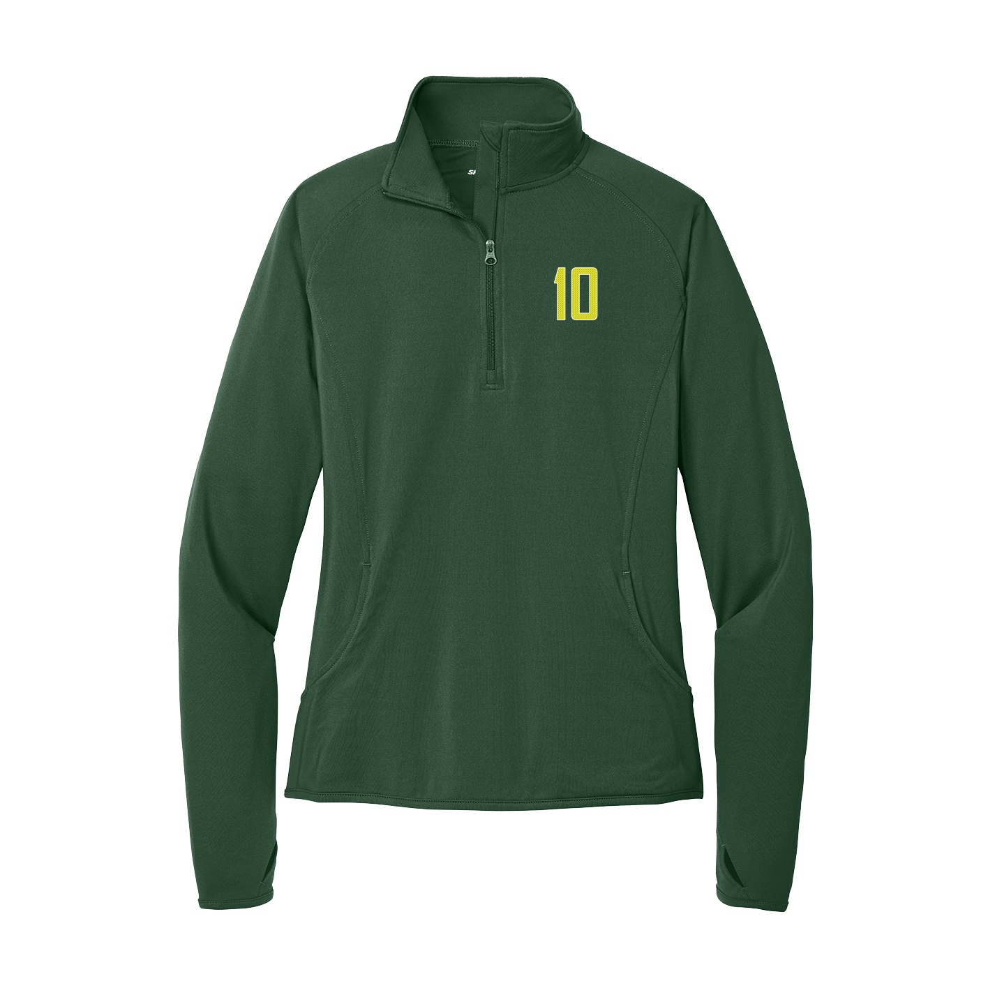 Women's Q-Zip Pullover — Front Shirsy in Green