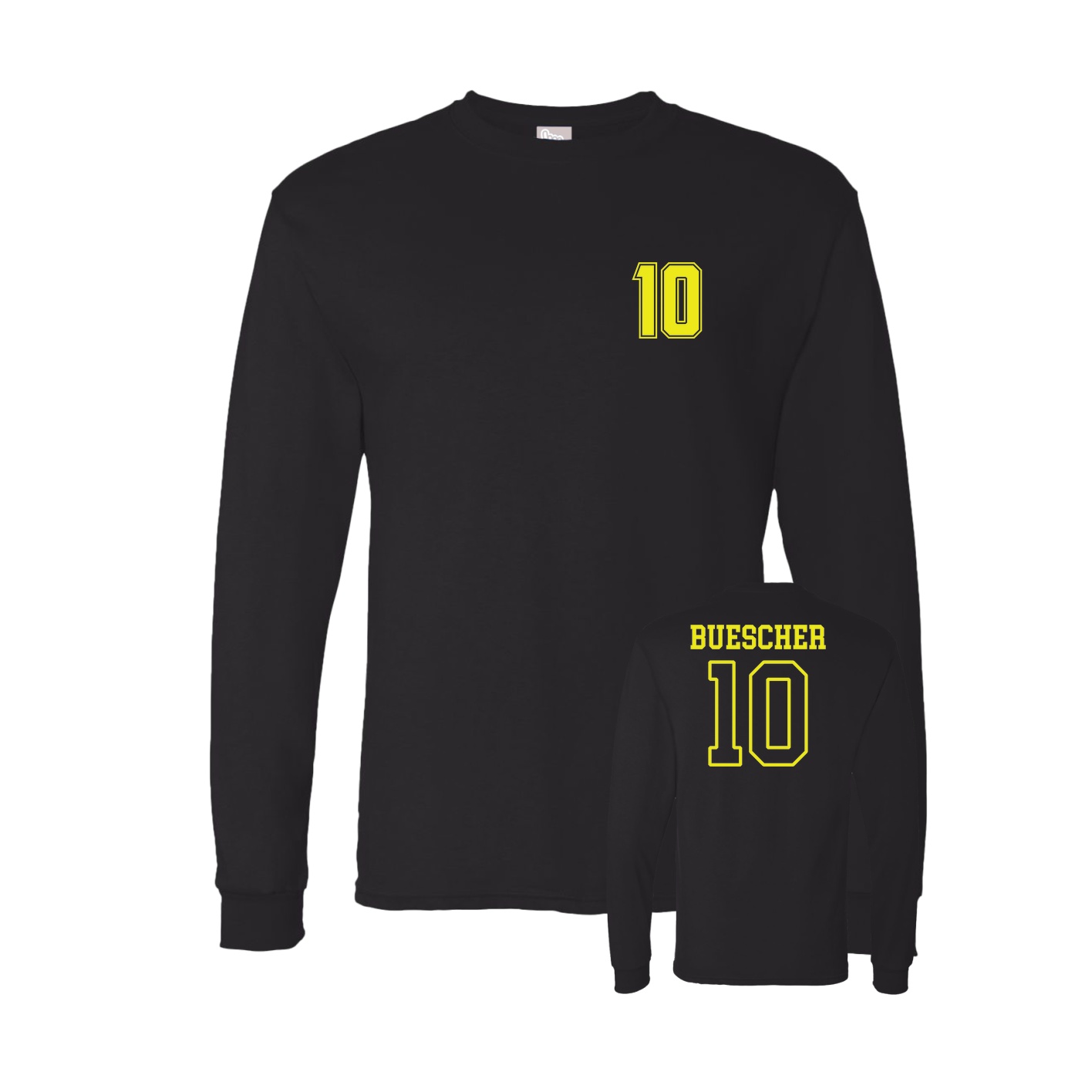 Long Sleeve Tee — Chest Back in Black
