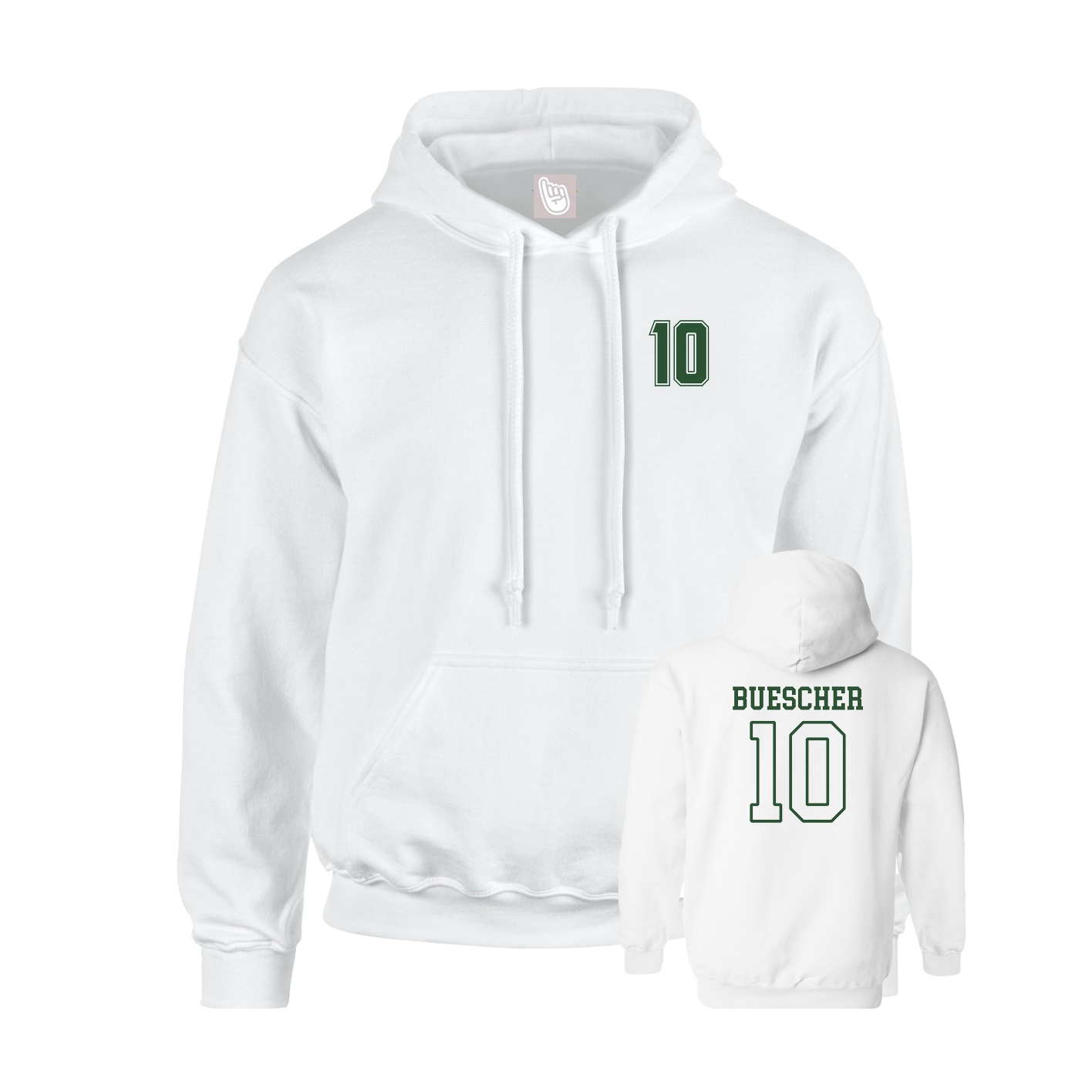 Hoodie — Chest Back in White