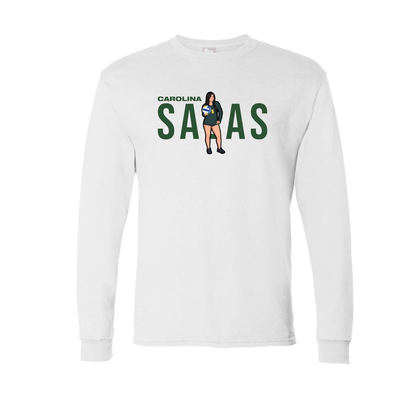 Long Sleeve Tee — Player Name in White