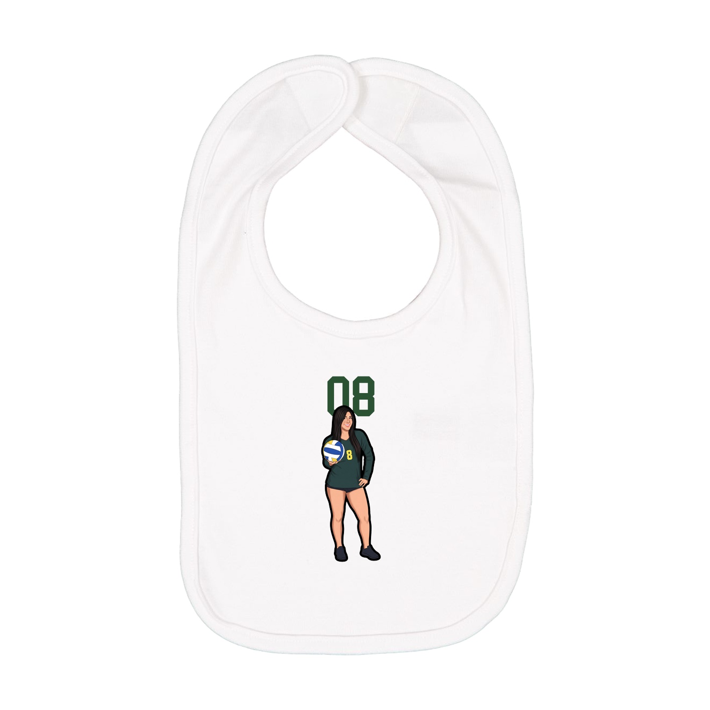 Infant Bib — Number Top in White