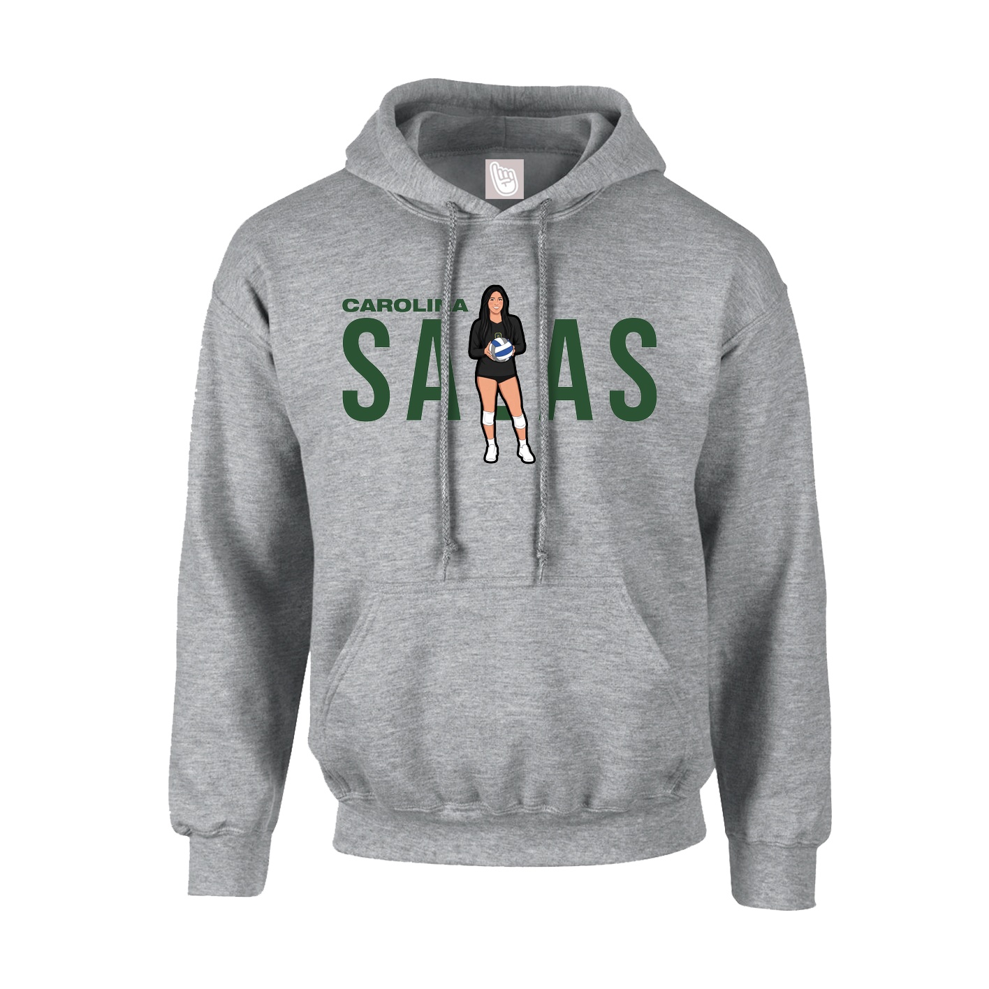 Hoodie — Player Name in Grey