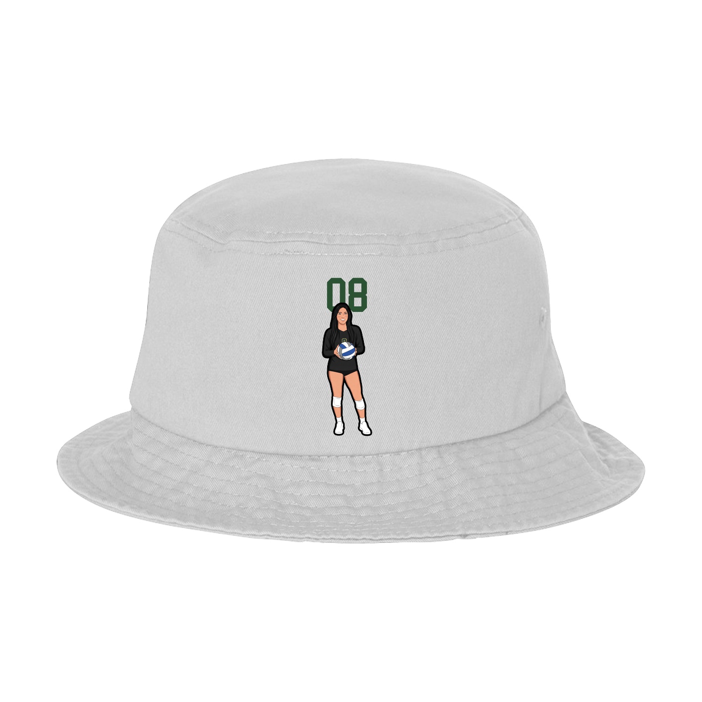 Bucket Cap — Number Top in White
