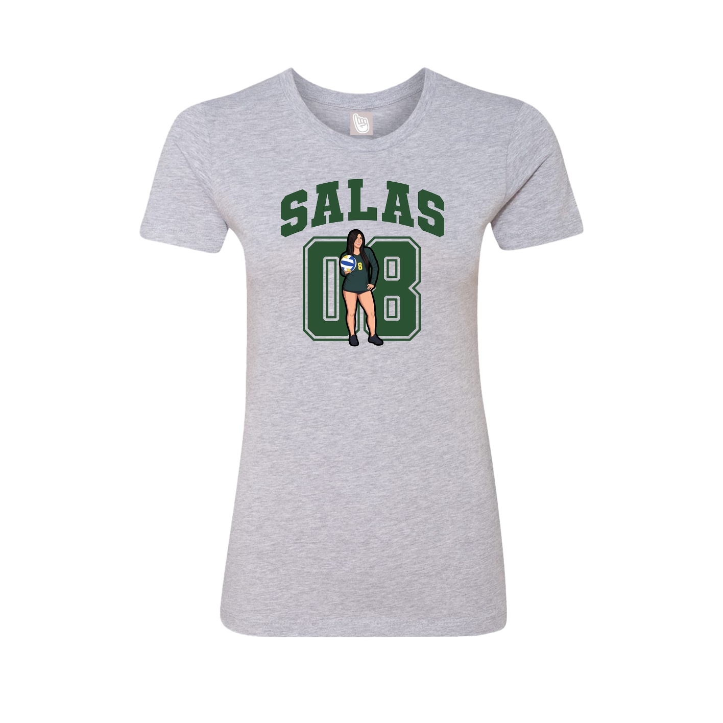 Fitted Women's Tee — Number in Grey