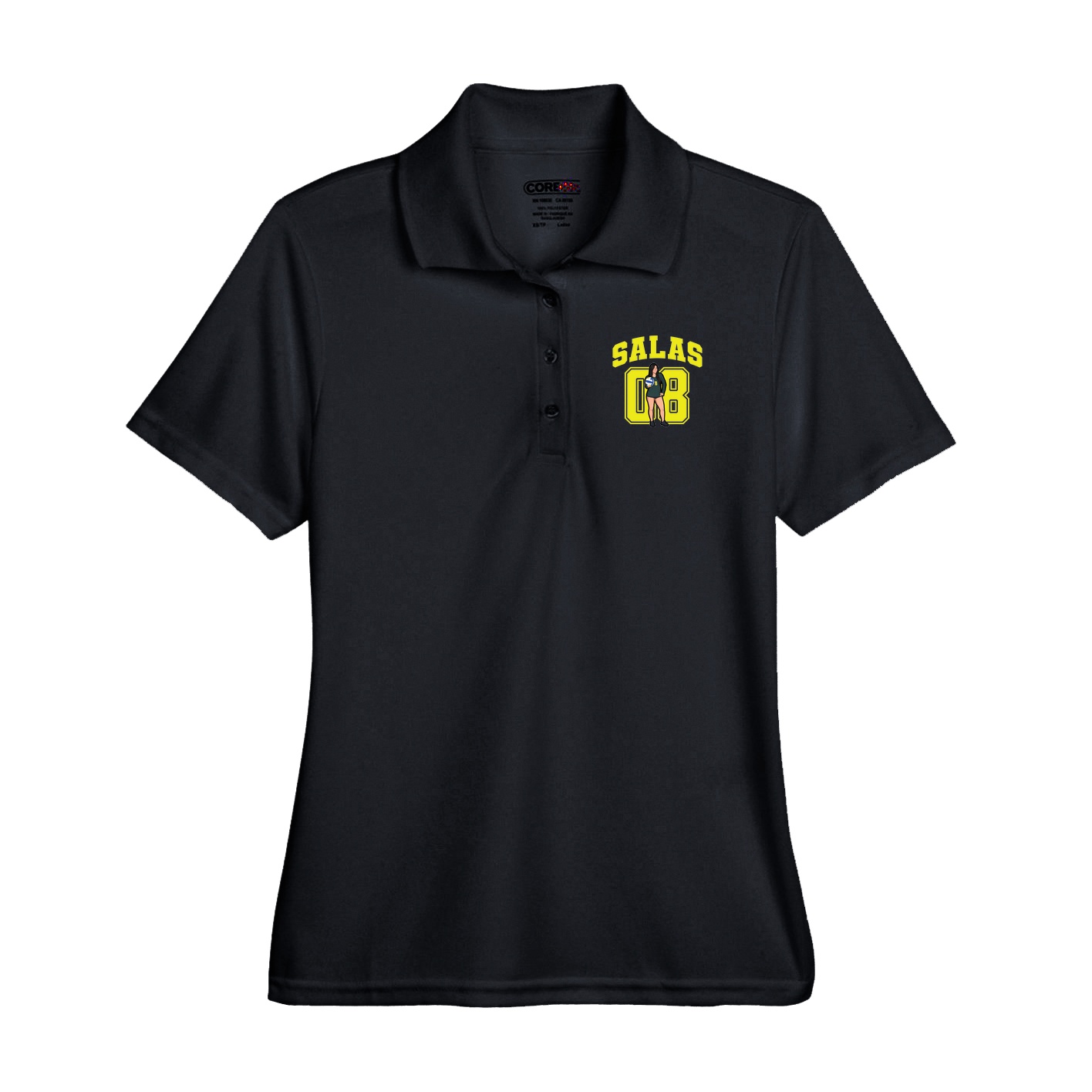 Performance Polo — Number in Black