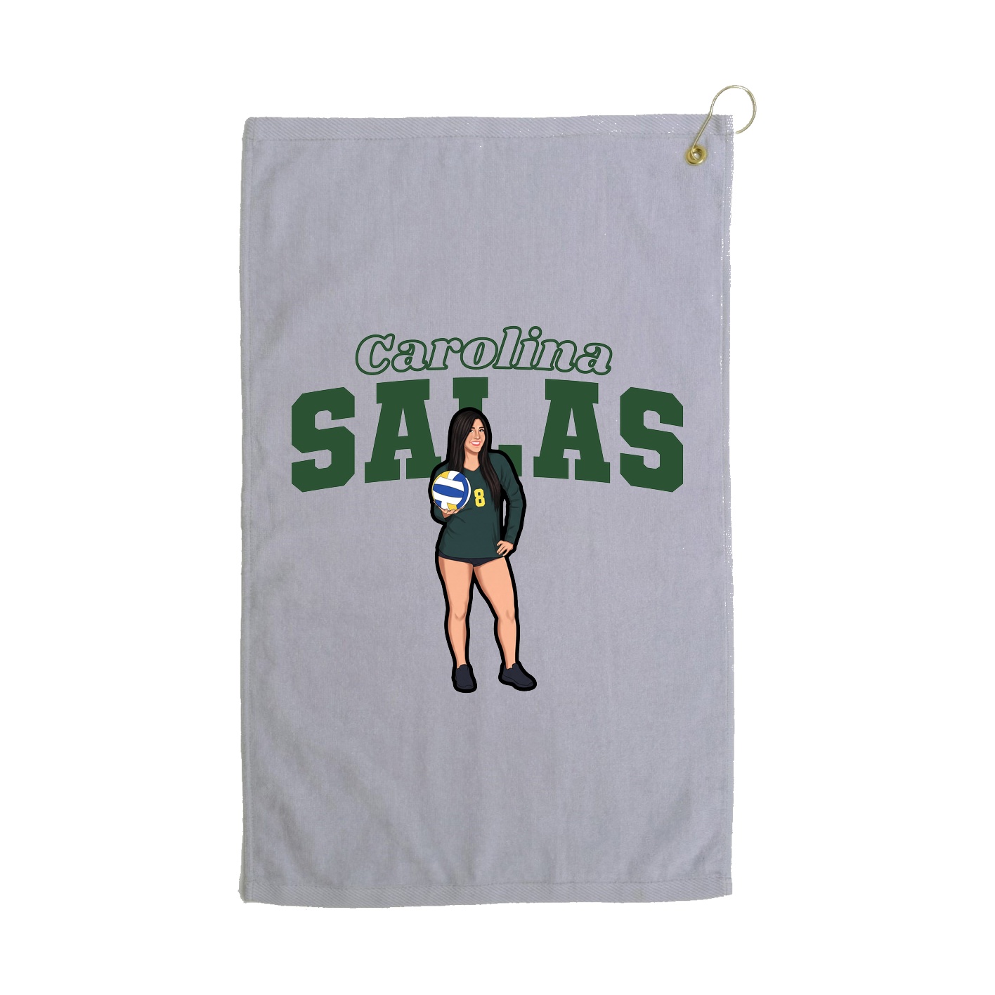 Golf Towel — Name Arch in Grey