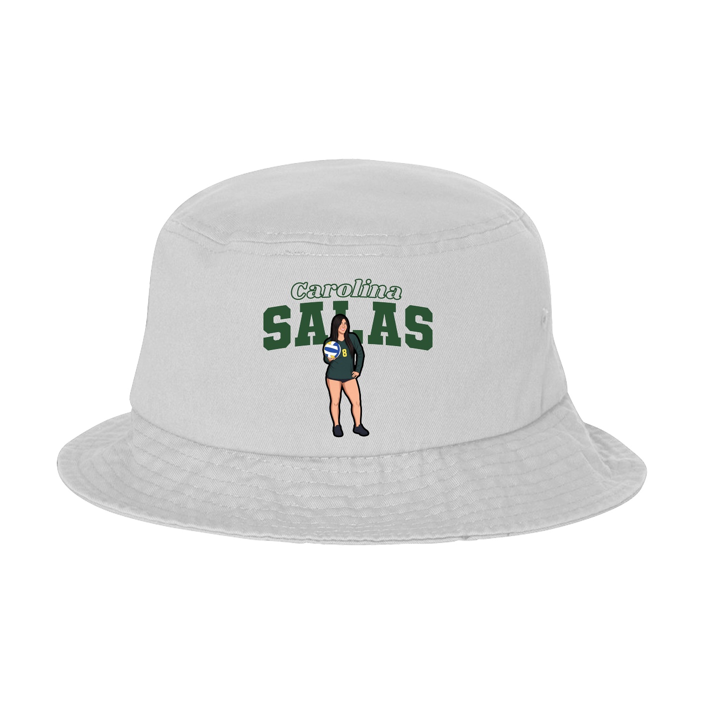 Bucket Cap — Name Arch in White