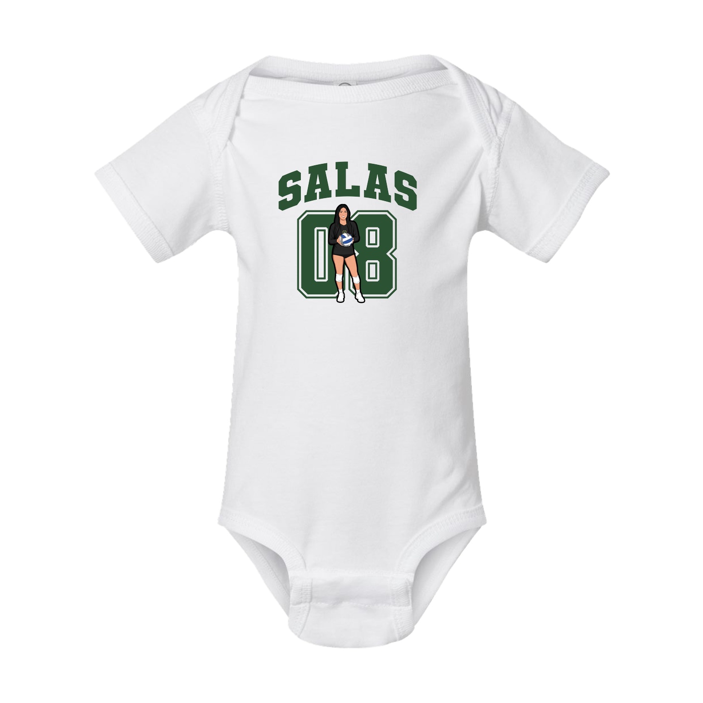 Baby Onesie — Number in White