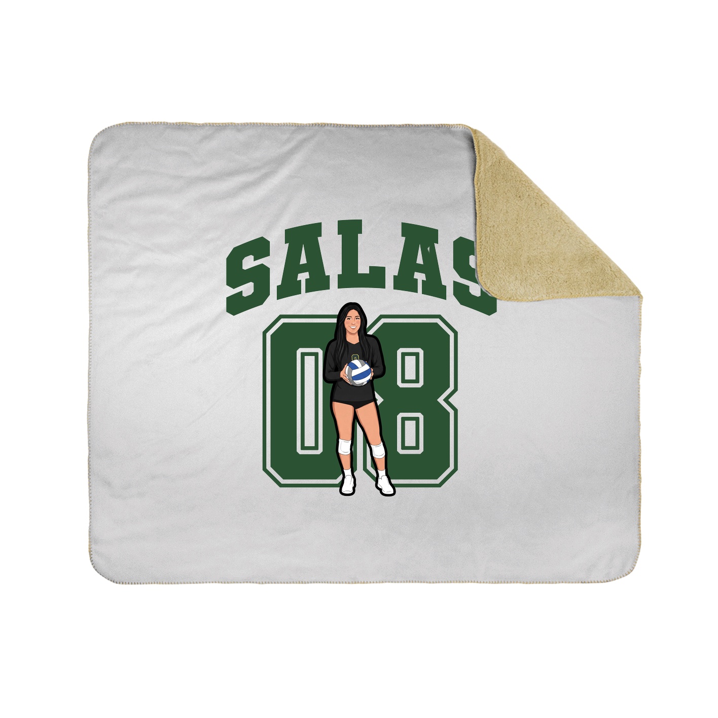 Throw Blanket — Number in White