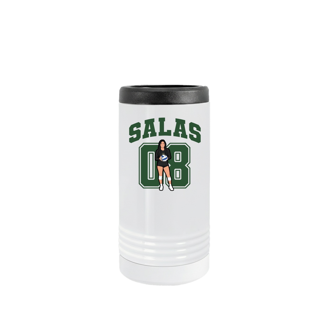 Slim Beverage Holder — Number in White